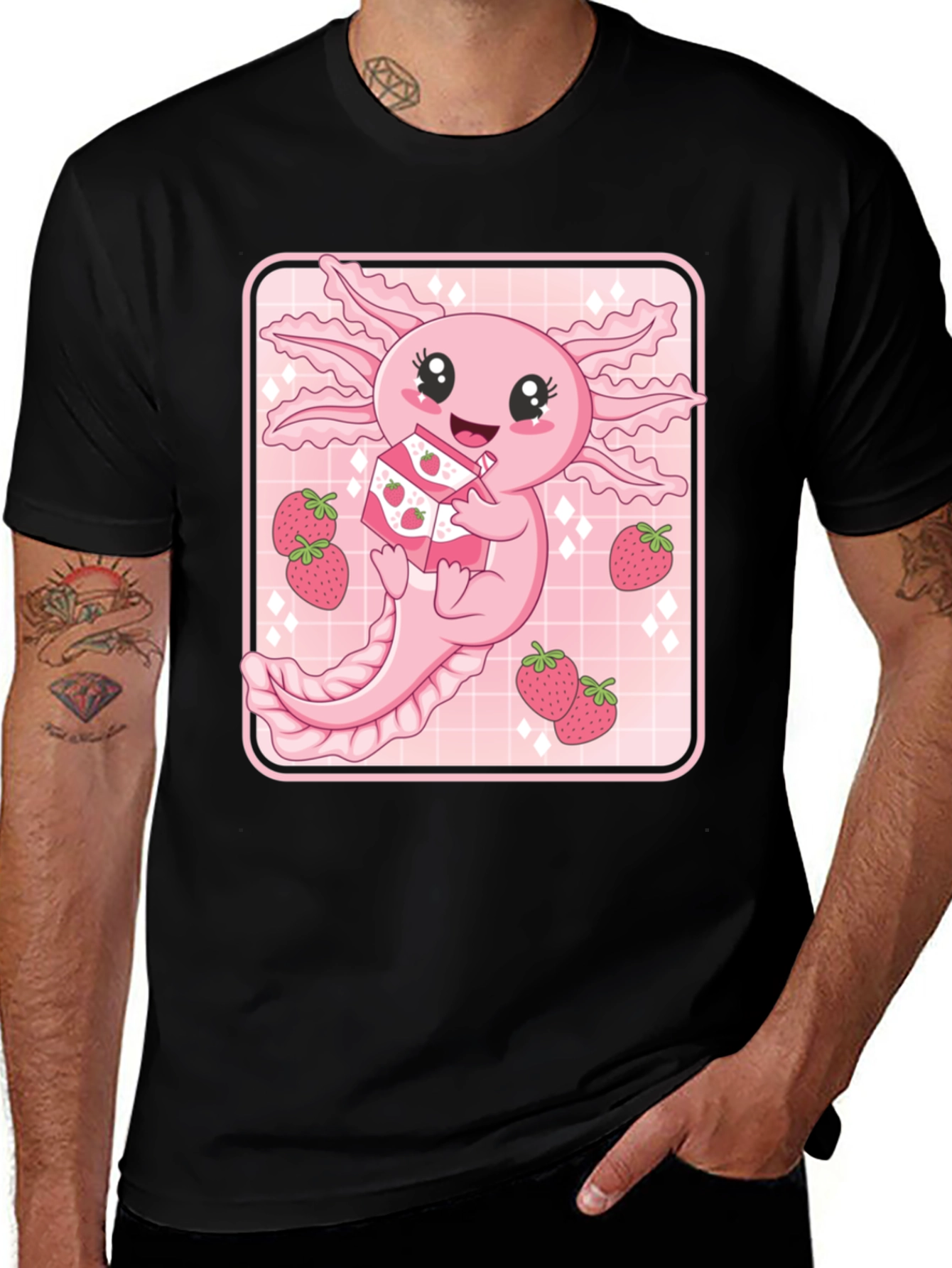 Variant 29 of Axolotl Strawberry Milk T-Shirt