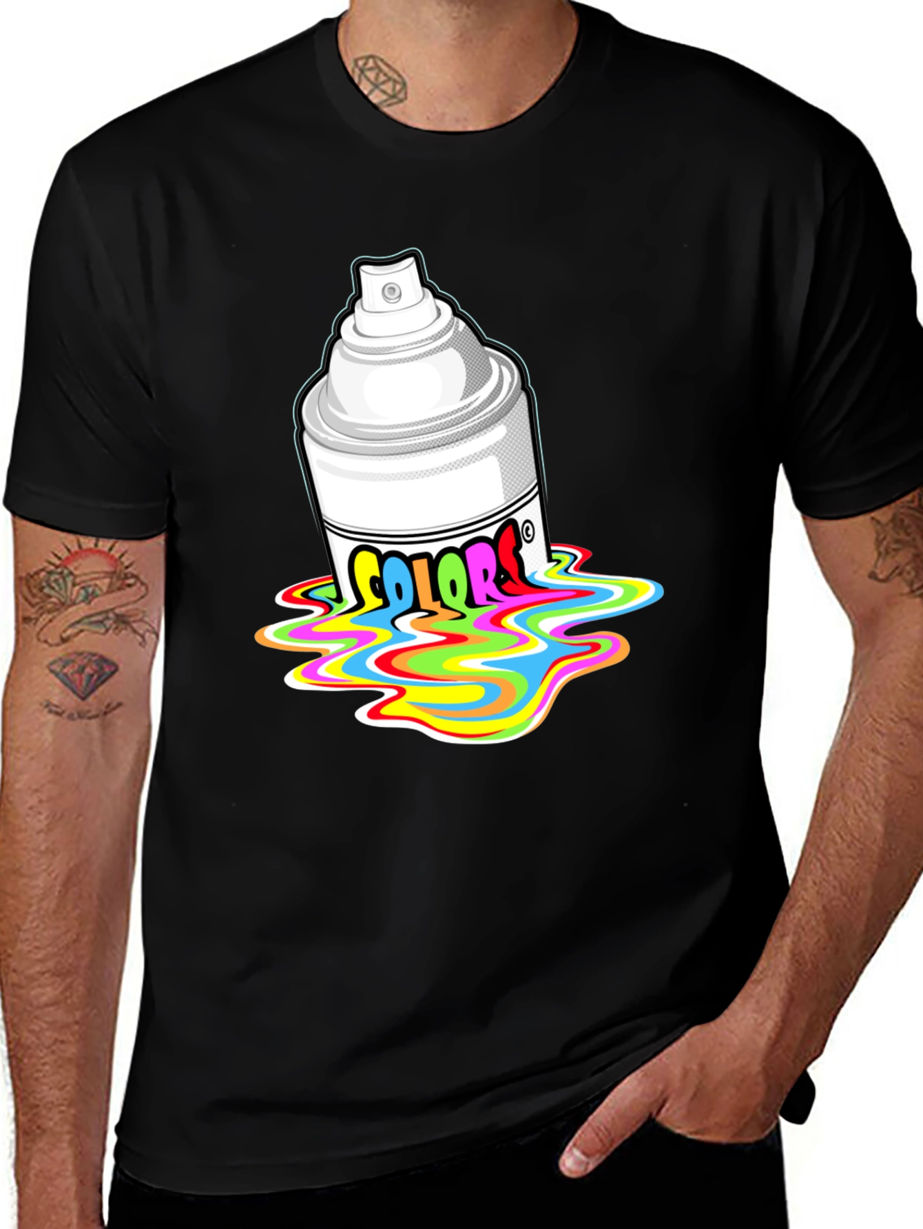 Variant 30 of Colorful Spray Paint Can Graphic T-Shirt