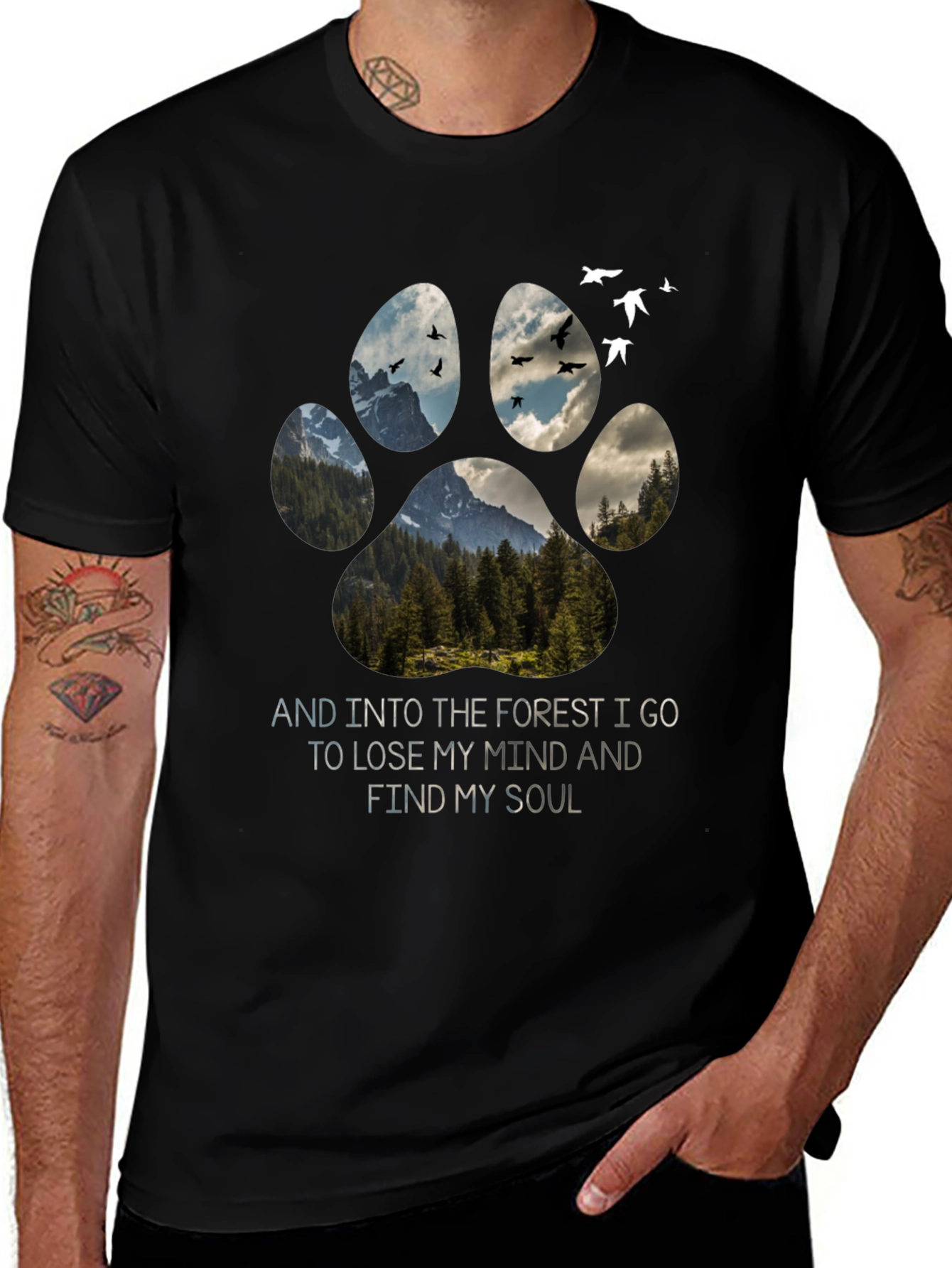 Variant 29 of Forest Paw Print T-Shirt: Find Your Soul