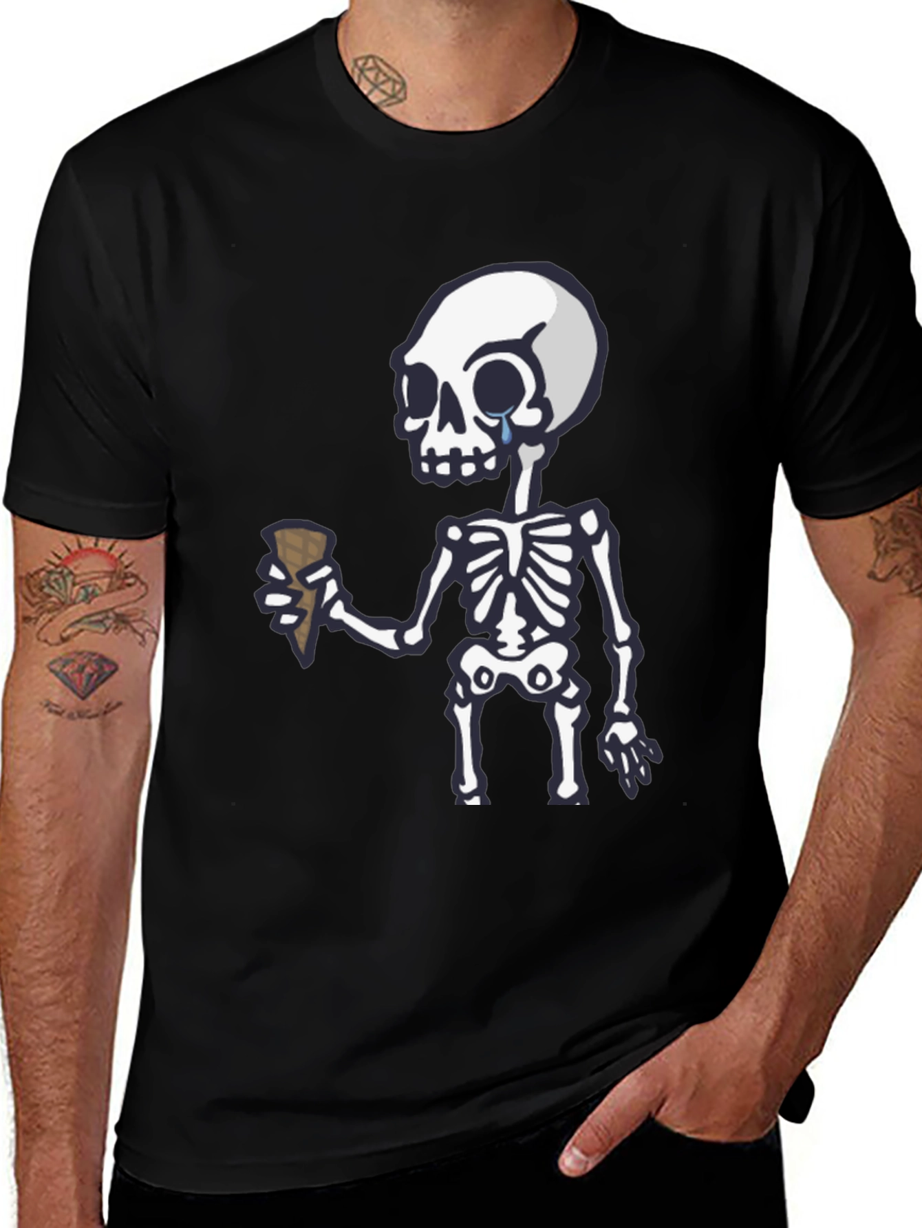 Variant 7 of Crying Skeleton Ice Cream T-Shirt
