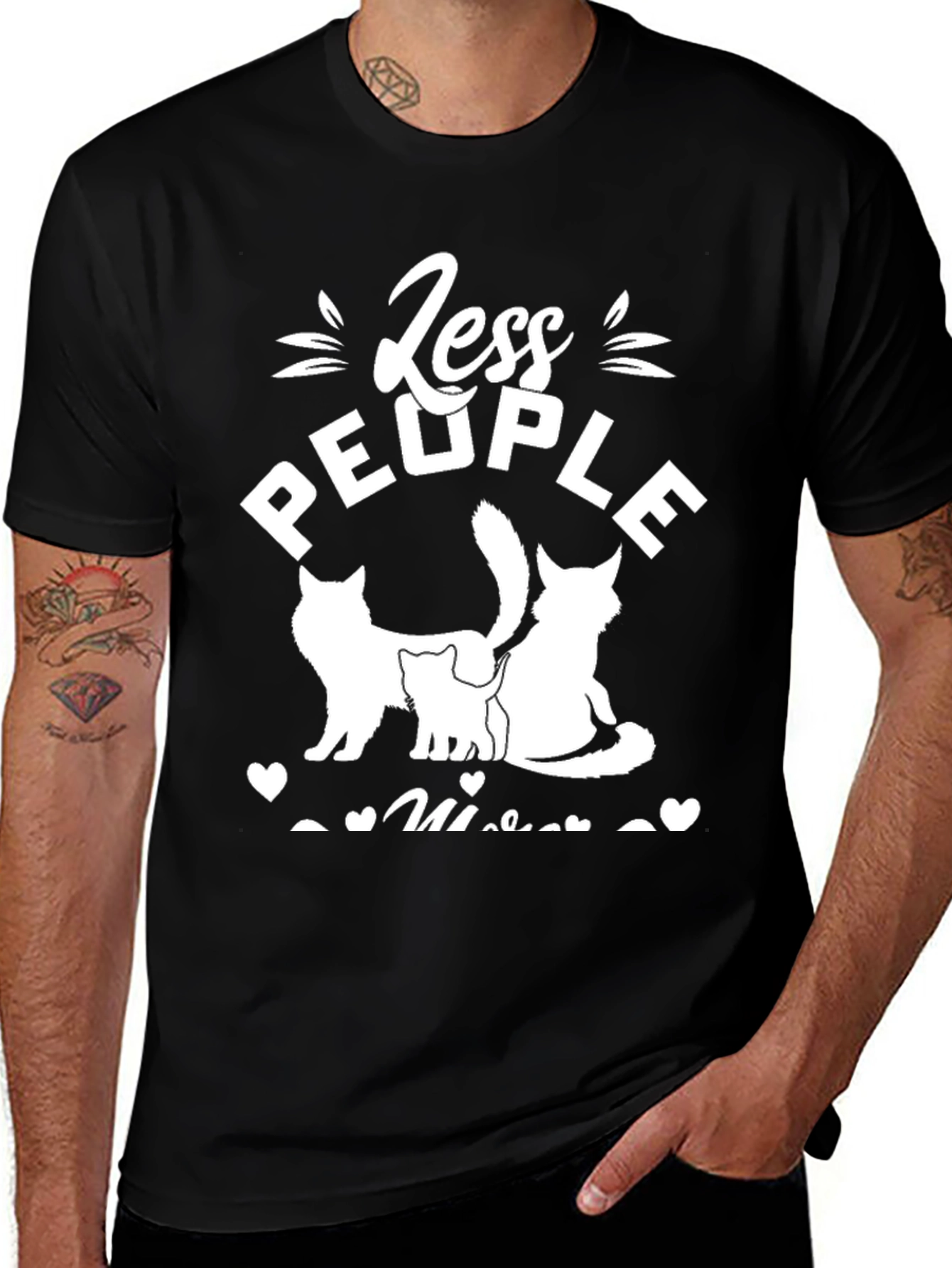 Variant 22 of Less People More Cats Graphic Tee