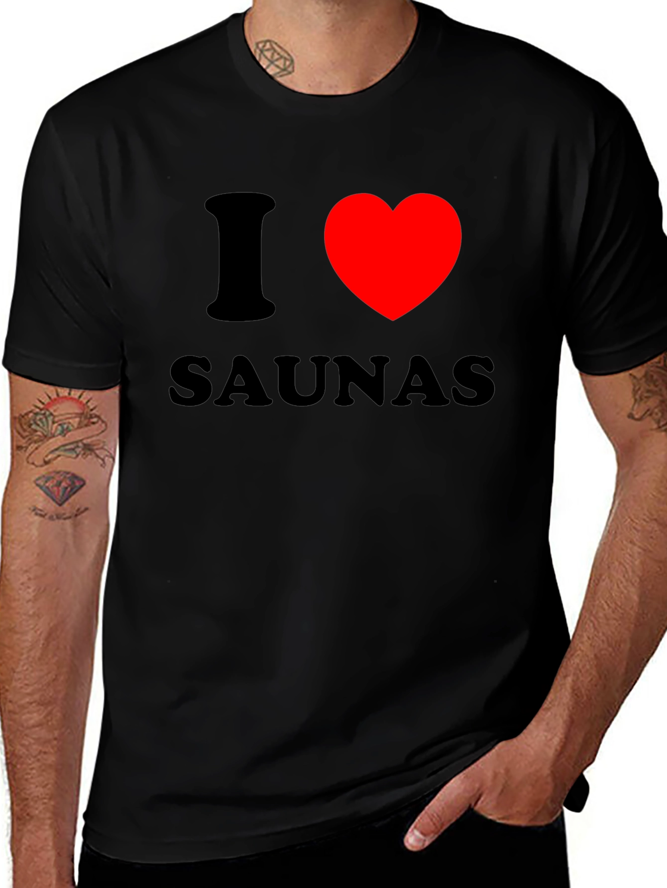 Variant 26 of I Heart Saunas Black T-Shirt