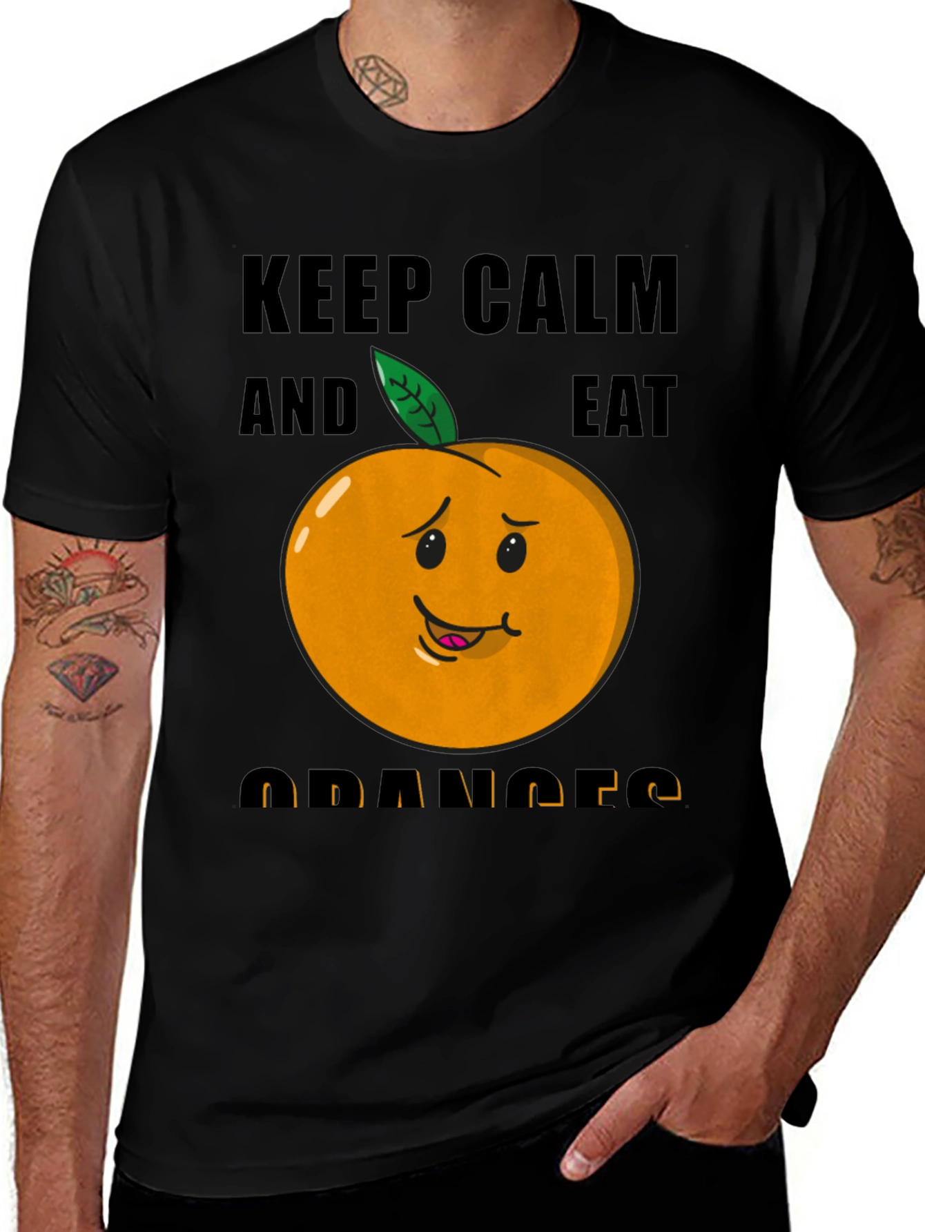 Variant 7 of Keep Calm & Eat Oranges Funny Graphic T-Shirt