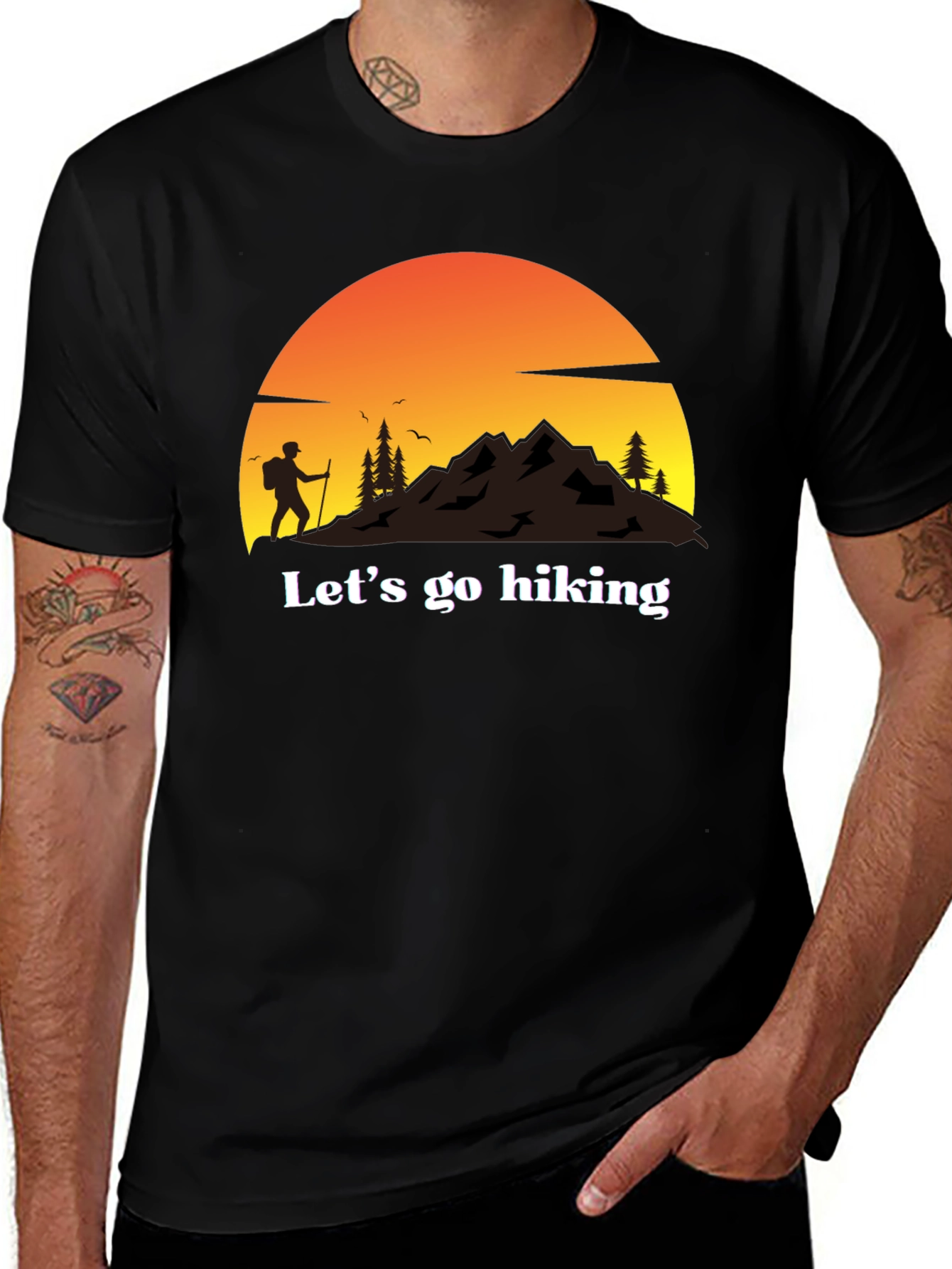 Variant 15 of Let's Go Hiking T-Shirt - Mountain Adventure Tee