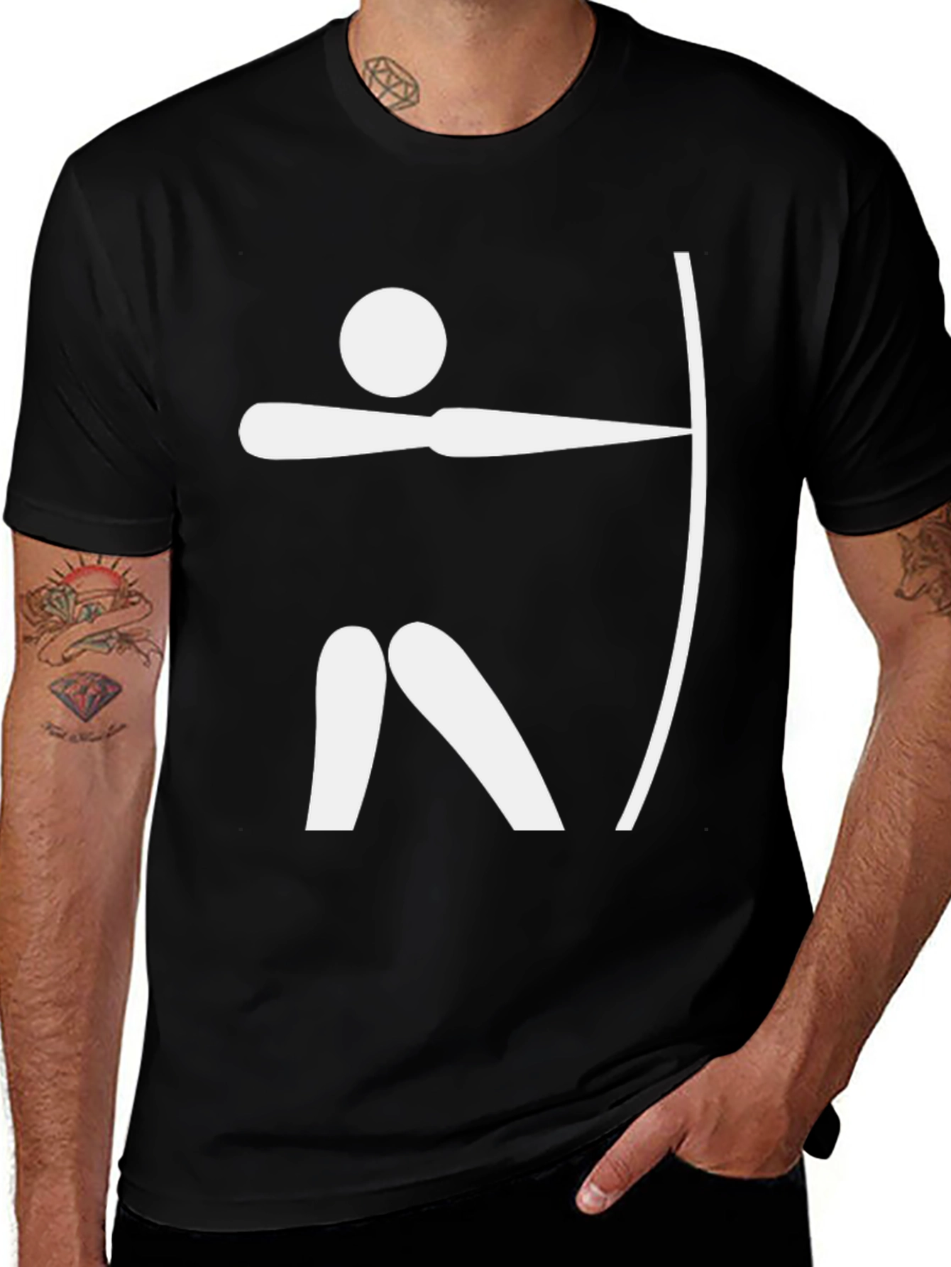 Variant 30 of Archery Graphic Tee - Black Cotton T-Shirt