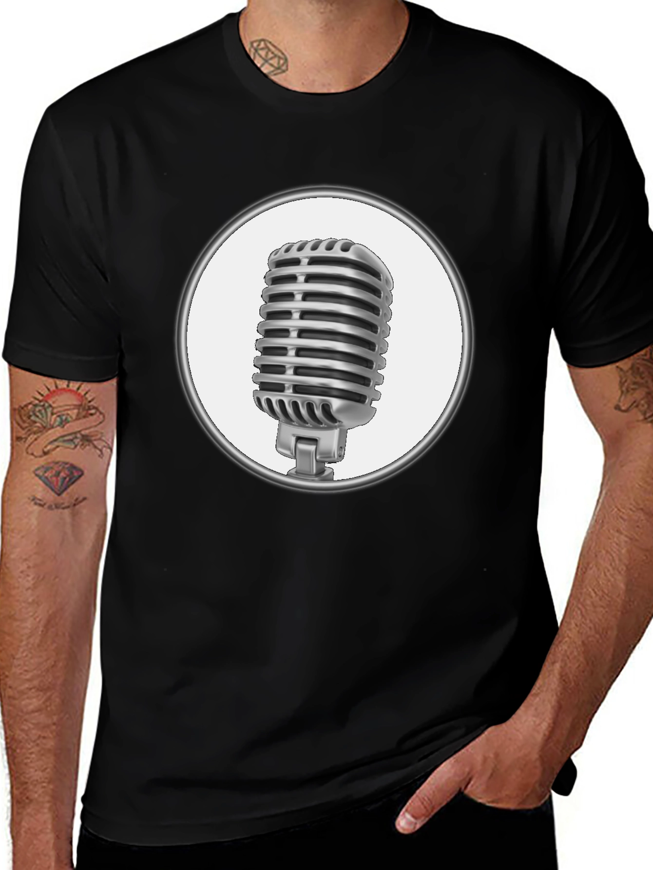 Variant 16 of Vintage Microphone Graphic Tee - Retro Music Lover