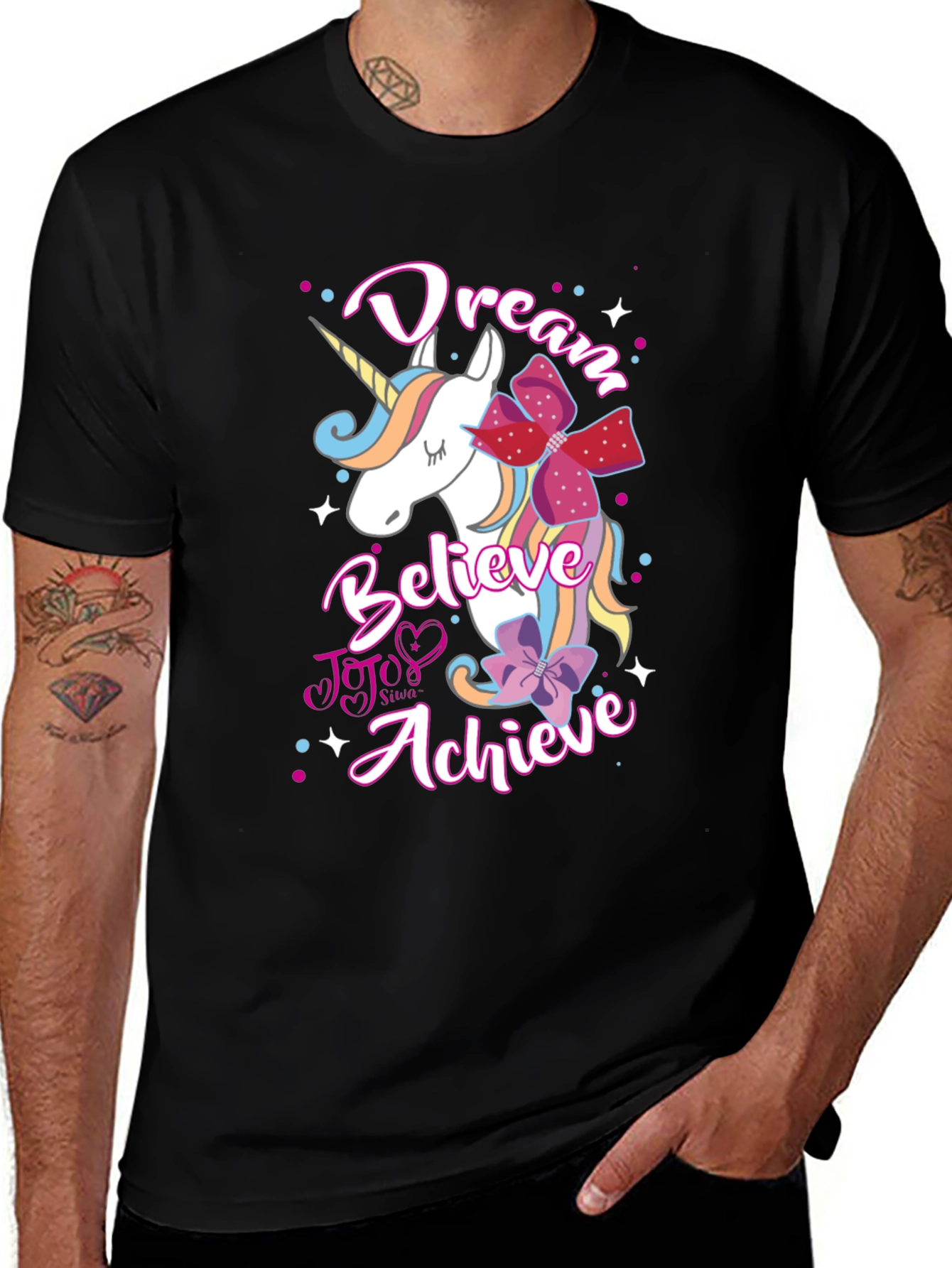 Dream Believe Achieve Unicorn Graphic Tee
