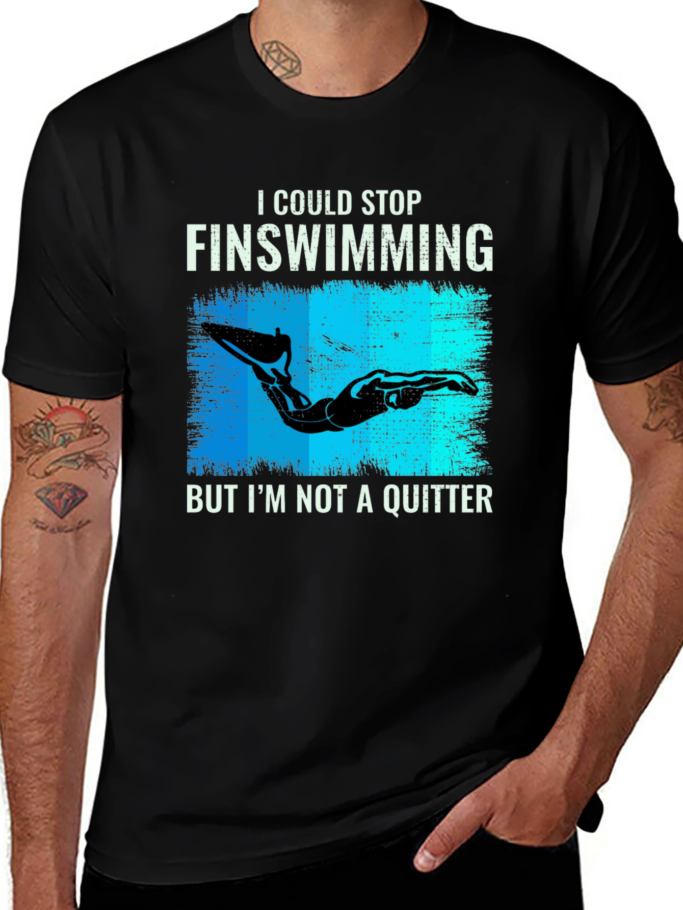 Variant 25 of Fin Swimming T-Shirt - Diver Design