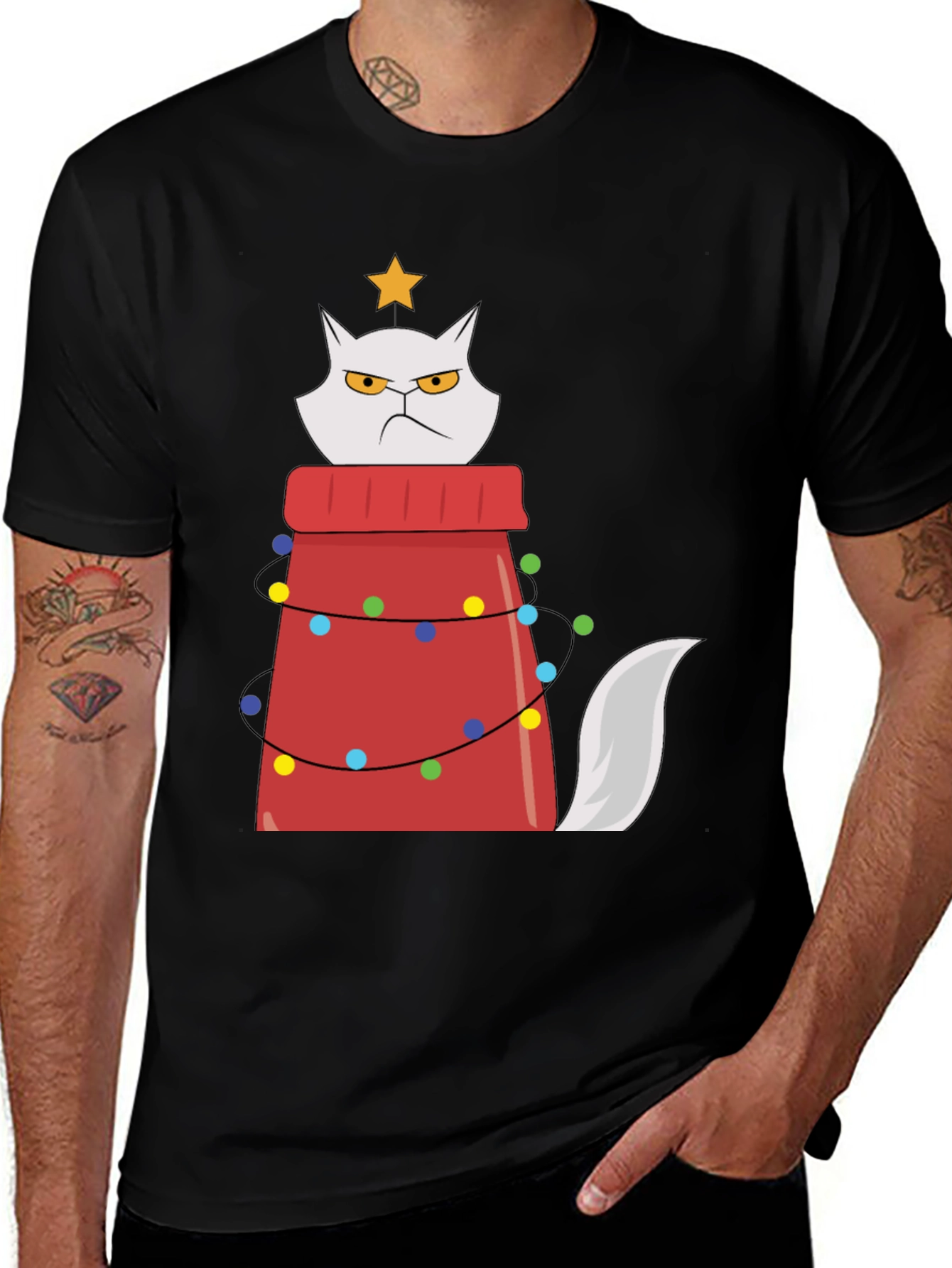 Variant 11 of Grumpy Cat Christmas Tree T-Shirt