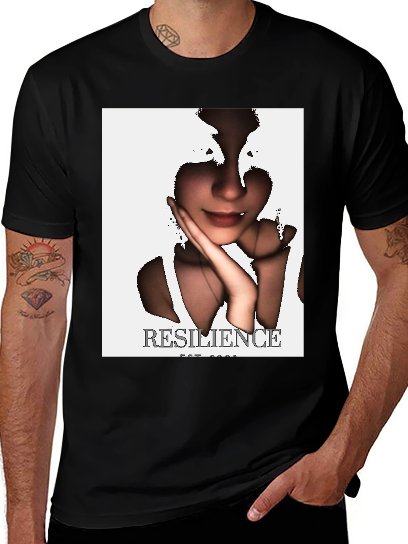 Variant 29 of Resilience Graphic Tee - Black Short Sleeve T-Shirt
