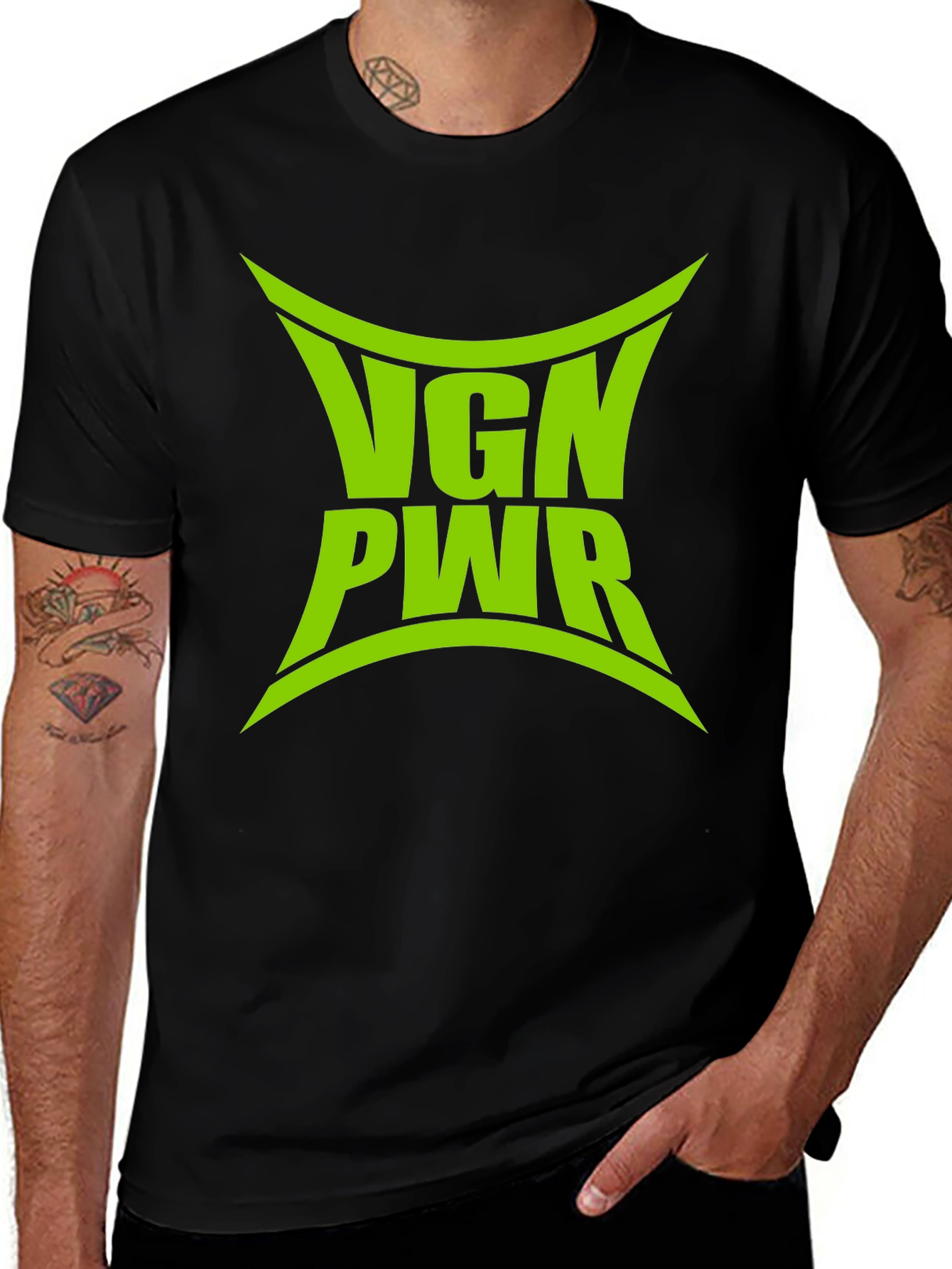 Variant 18 of VGN PWR Graphic Tee - Black Cotton T-Shirt