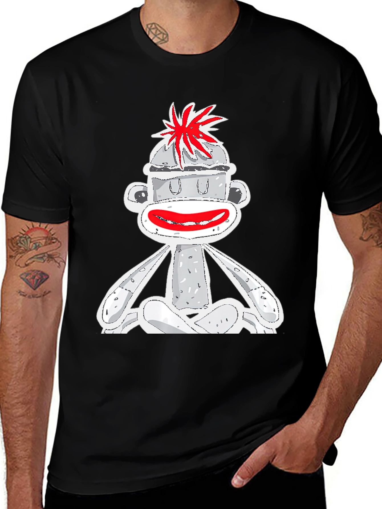 Variant 4 of Sock Monkey Graphic Tee - Quirky Unisex T-Shirt
