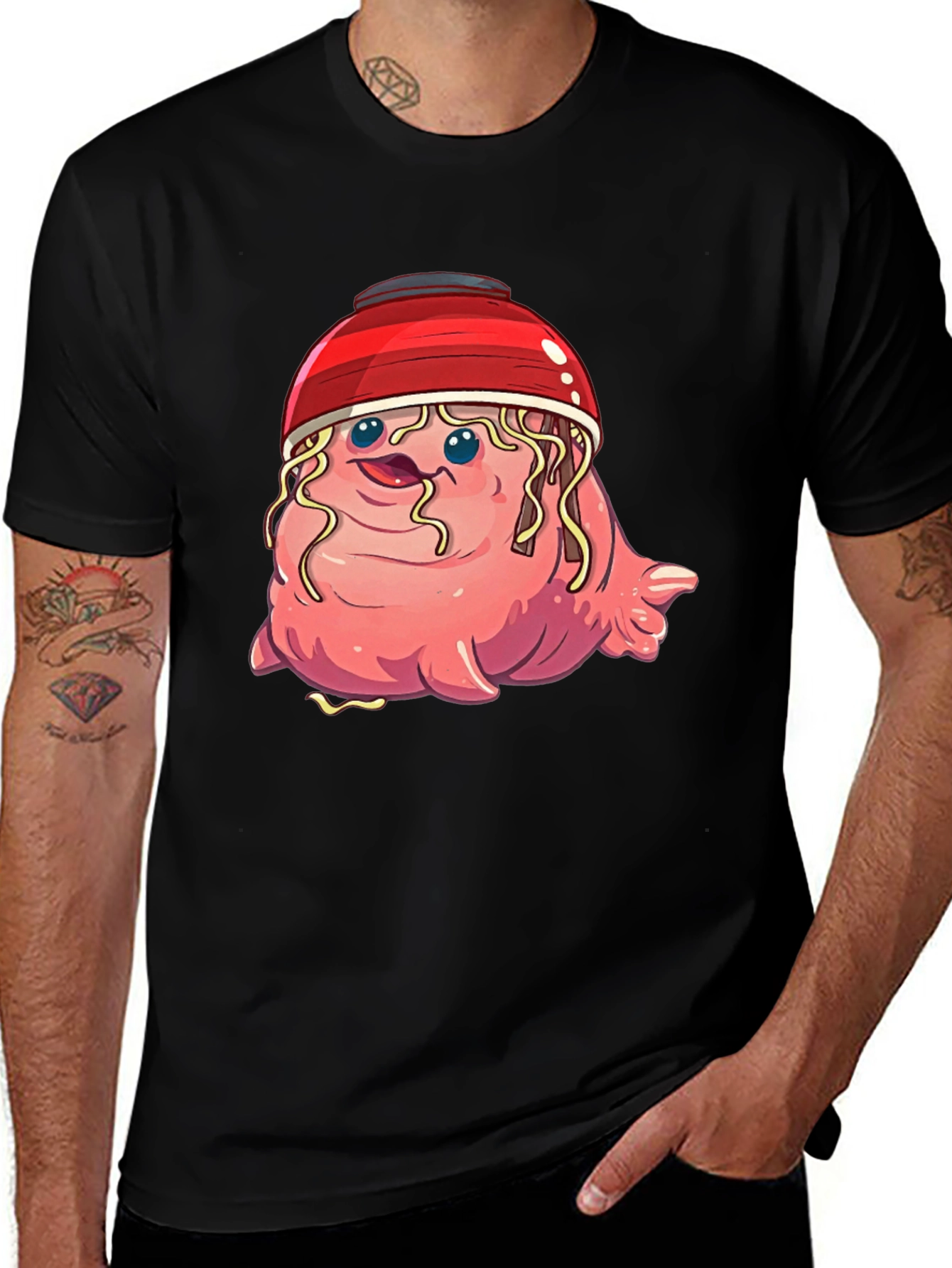 Noodle Bowl Monster T-Shirt - Unique Graphic Tee