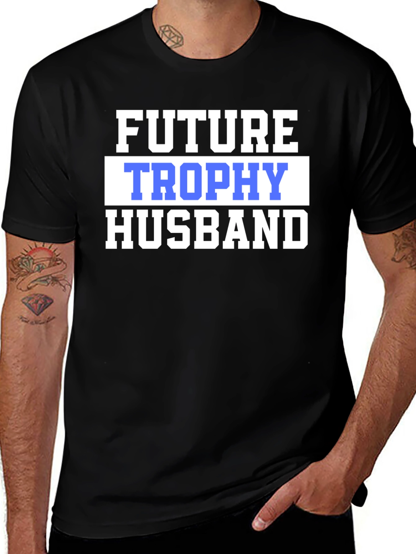 Future Trophy Husband Graphic Tee - Black Cotton T-Shirt