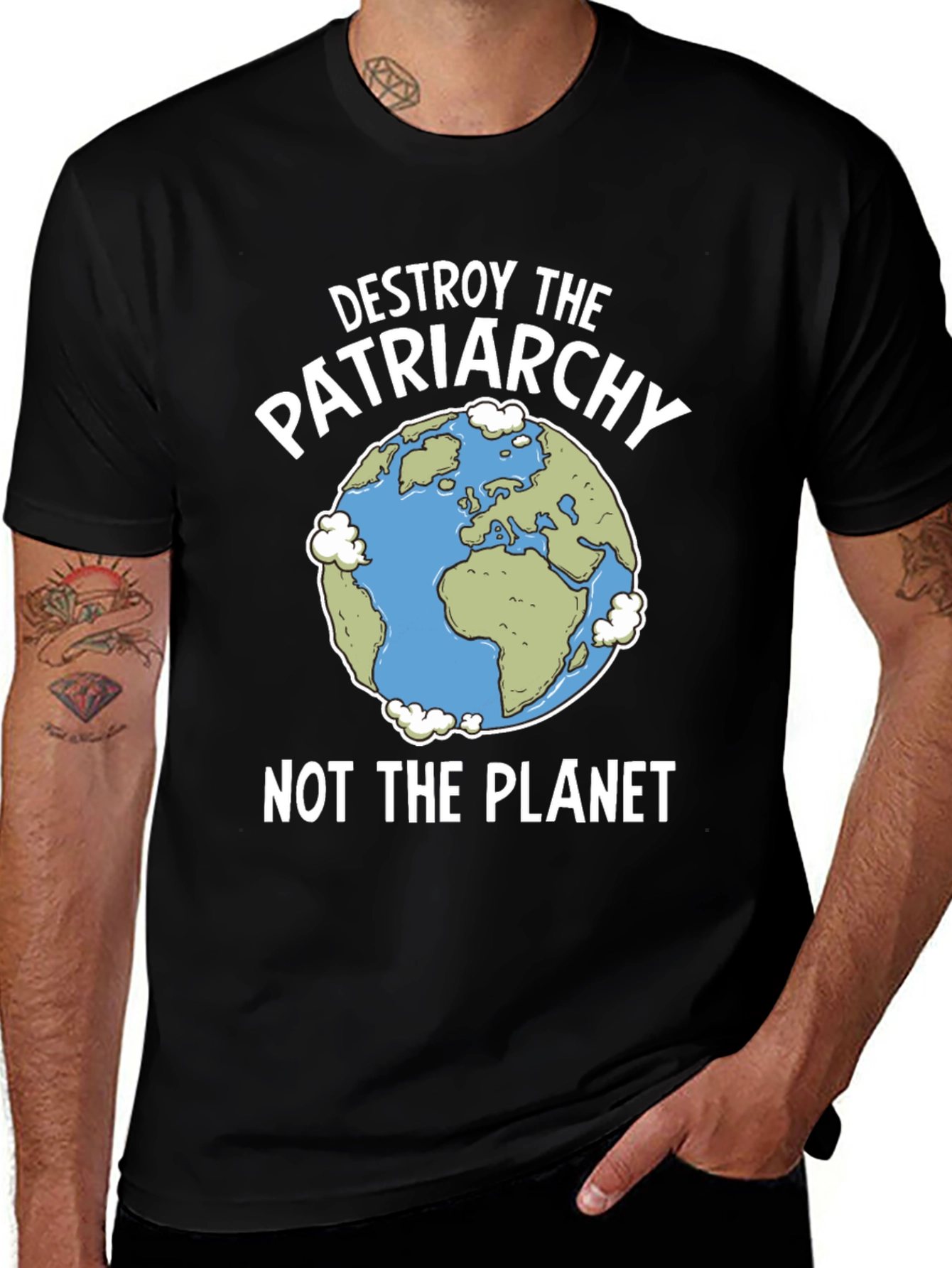 Variant 20 of Destroy Patriarchy Earth Graphic T-Shirt