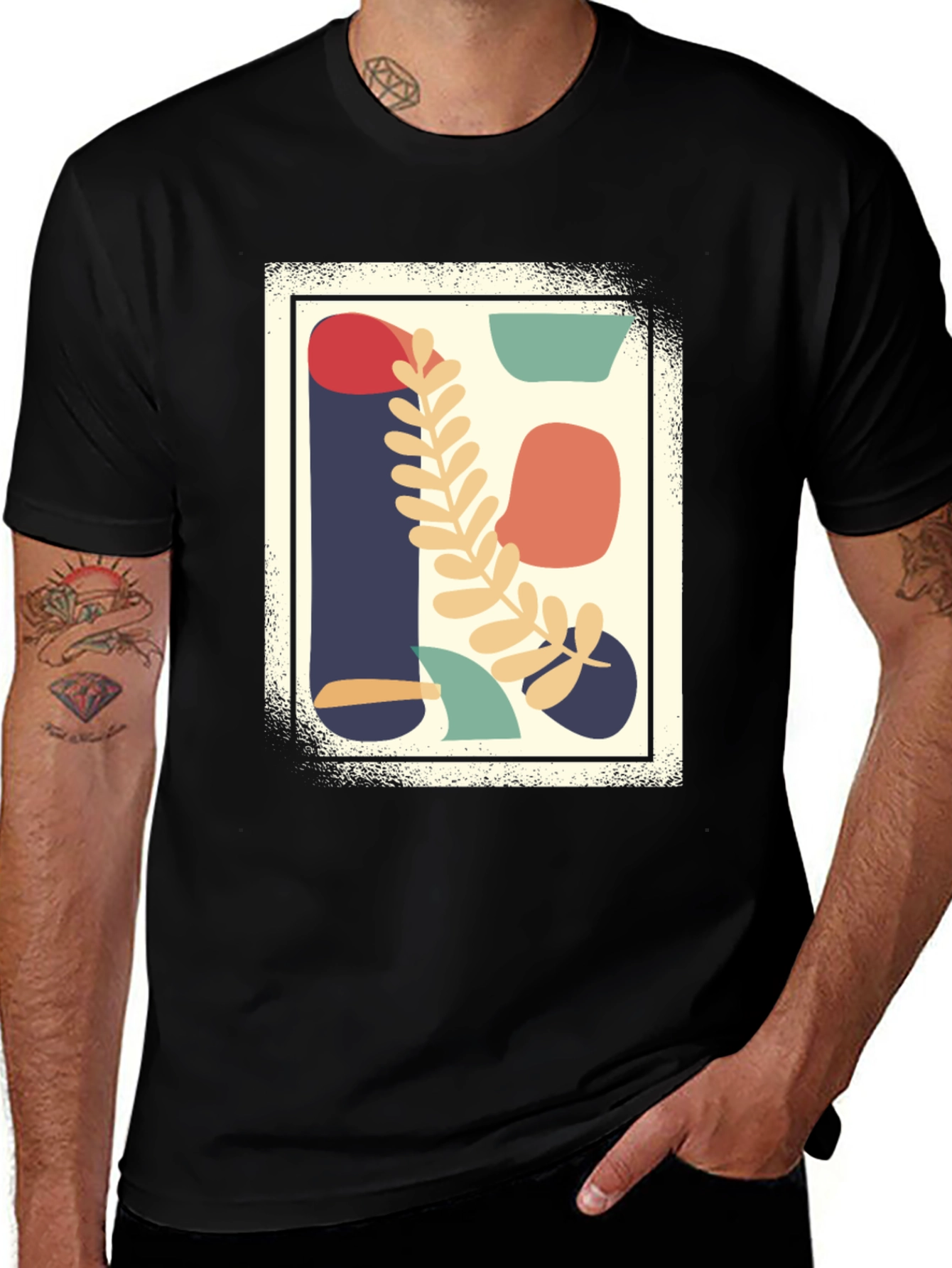 Variant 11 of Abstract Graphic Print Black T-Shirt