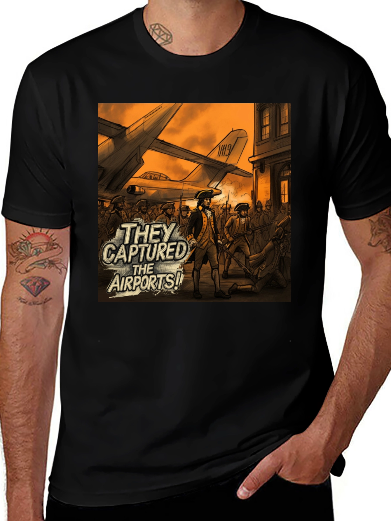 Variant 17 of They Captured the Airports! Graphic Tee