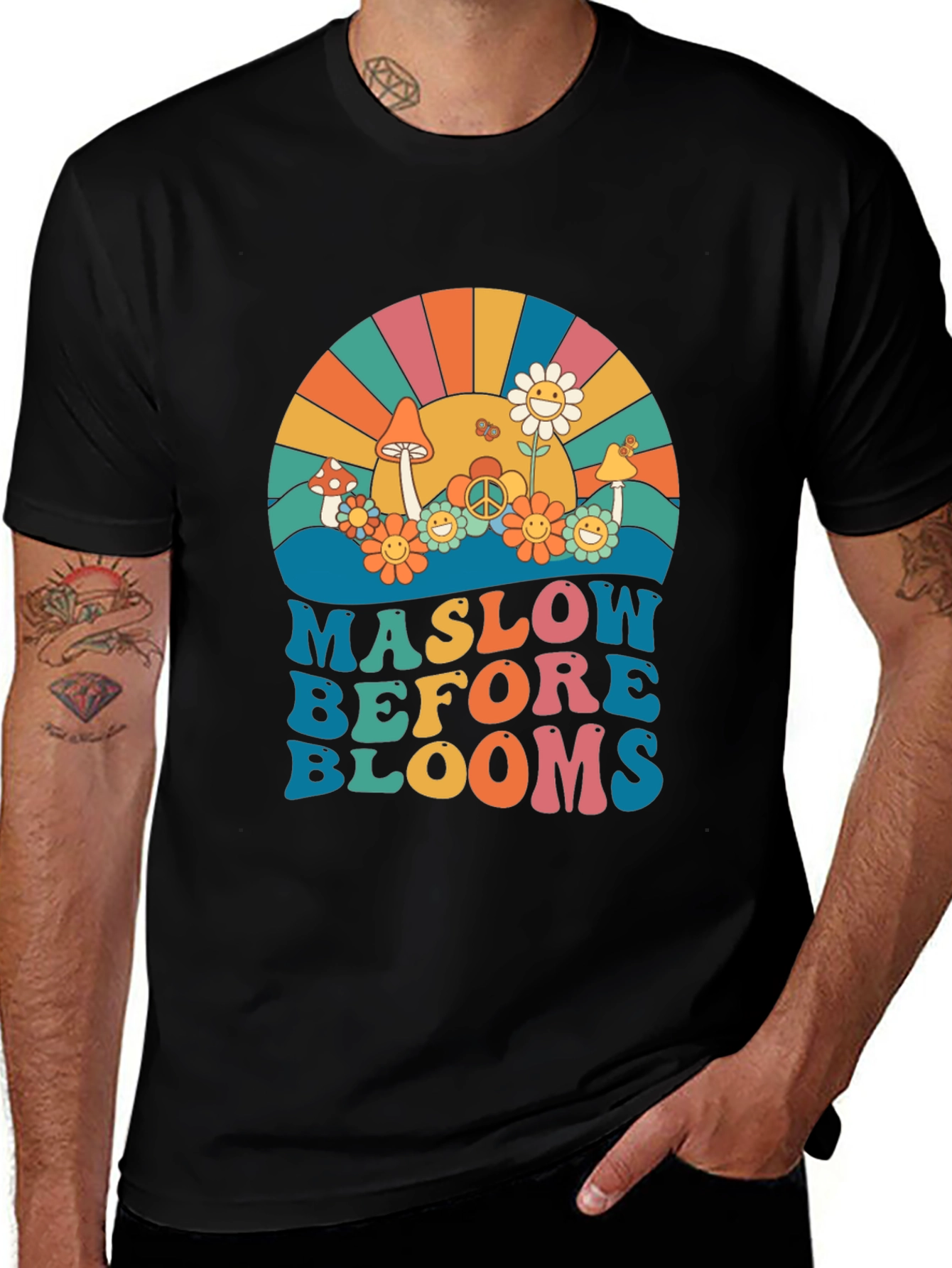 Variant 18 of Maslow Before Blooms Black Graphic Tee