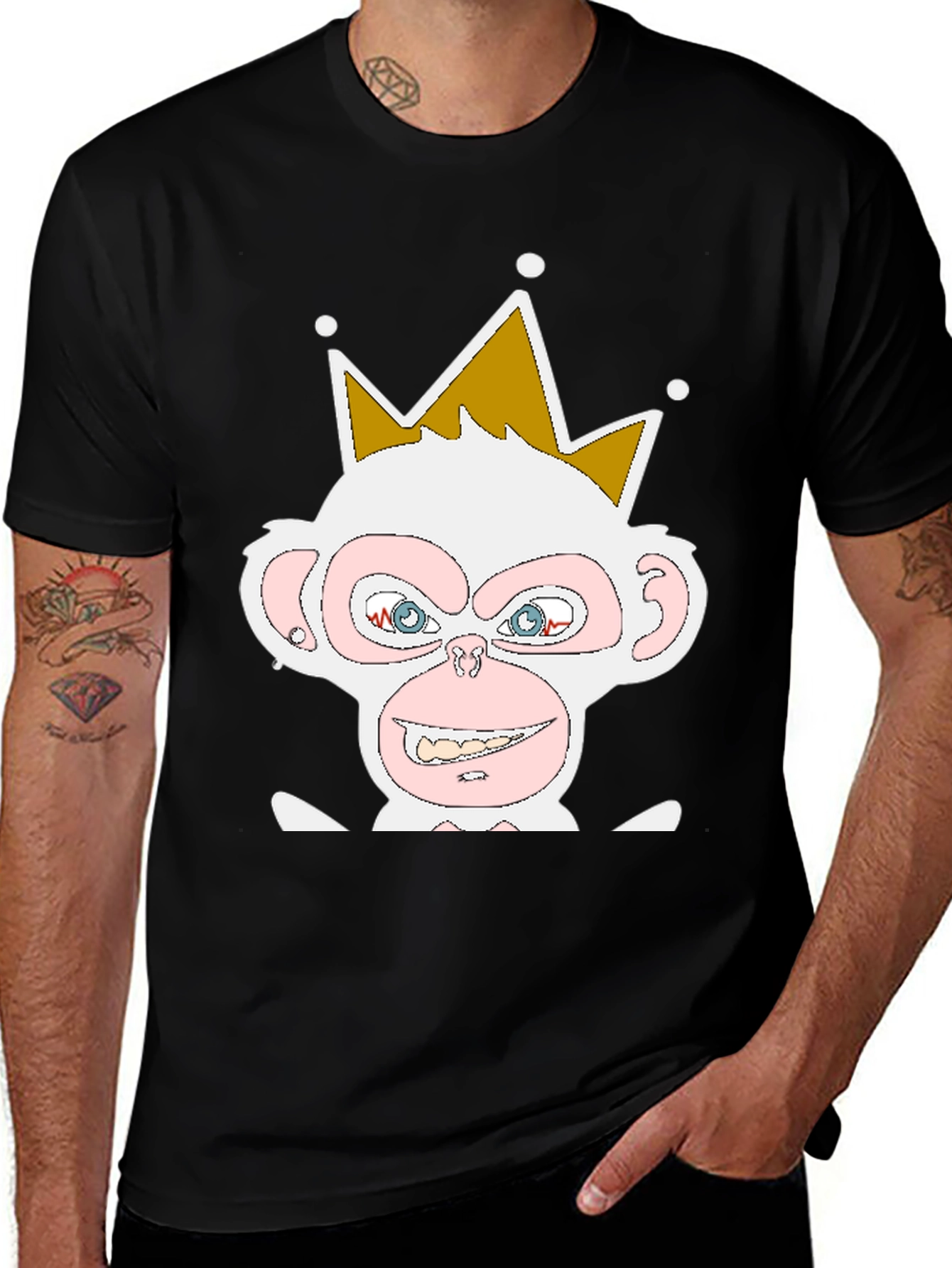 Black King Monkey T-Shirt - Cartoon Ape Tee main image