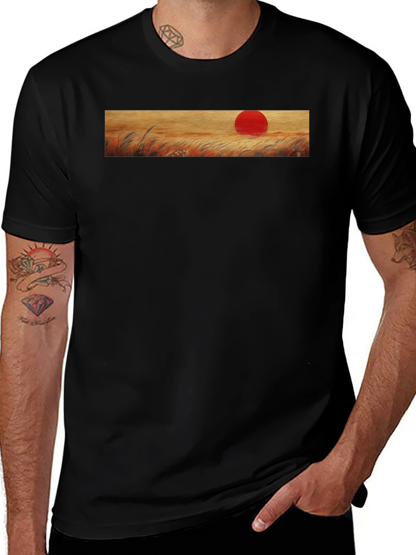 Variant 12 of Sunrise Meadow Graphic Tee - Soft Cotton Blend