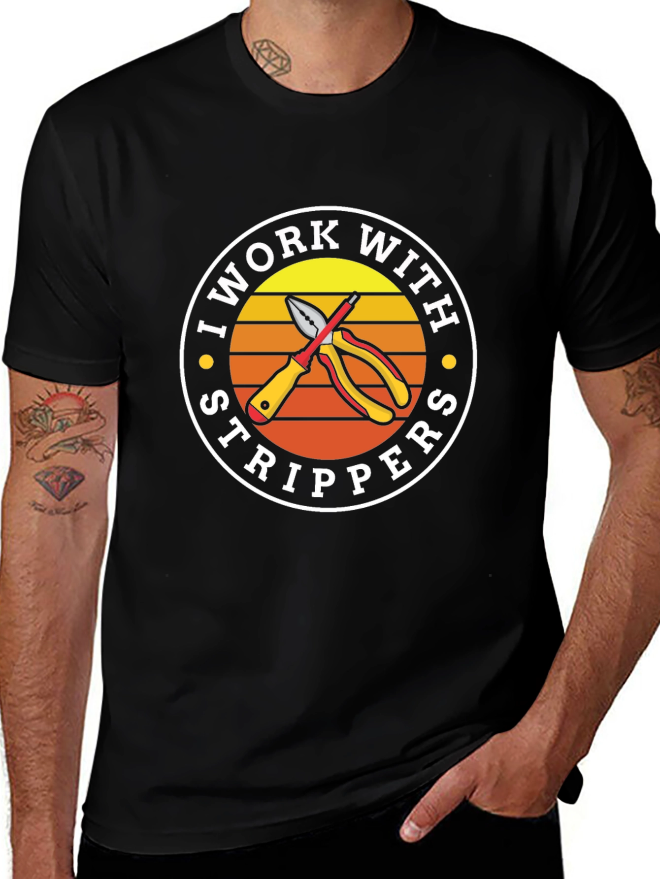Variant 7 of I Work With Strippers T-Shirt Funny Electrician Tee