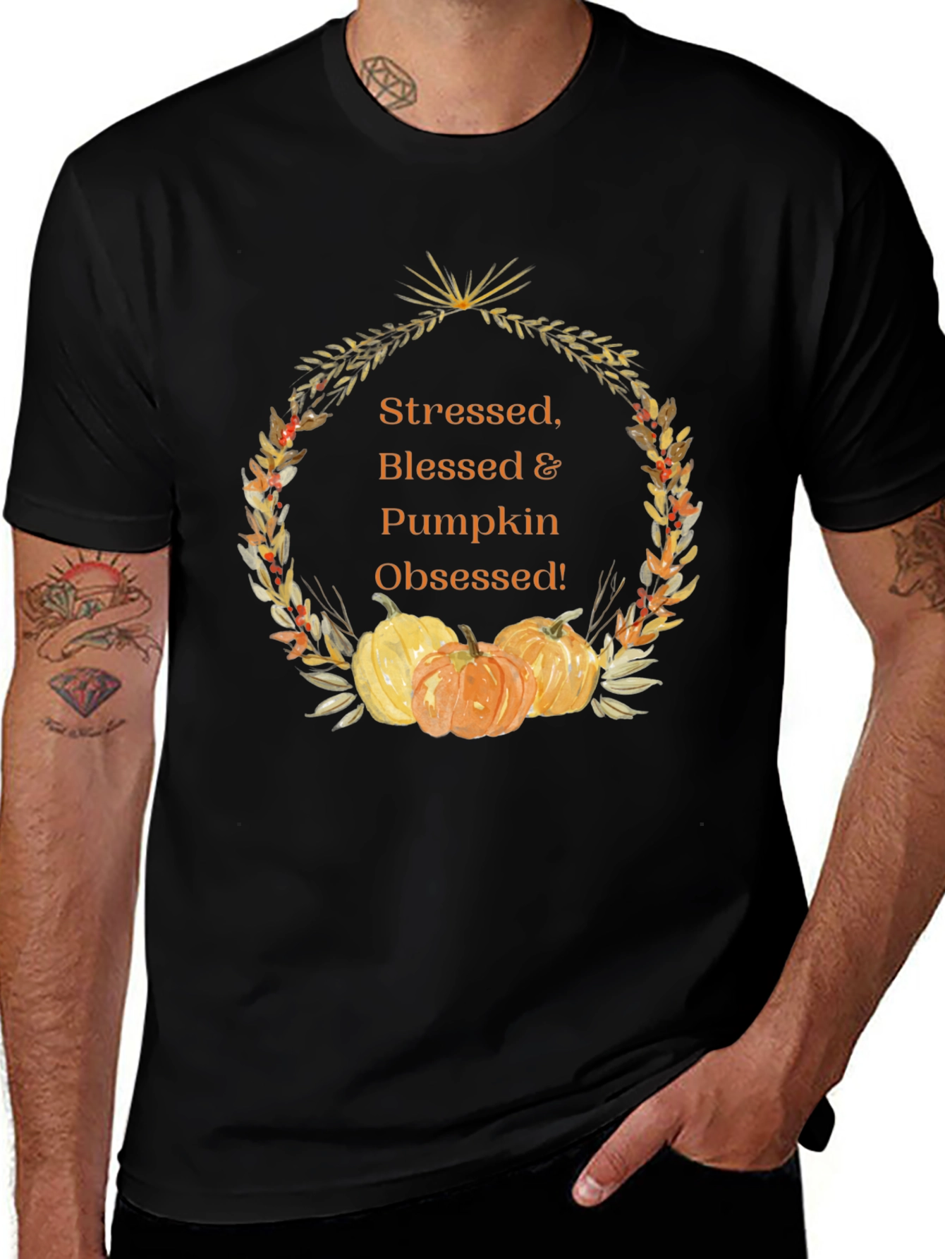 Variant 23 of Stressed, Blessed & Pumpkin Obsessed Graphic Tee