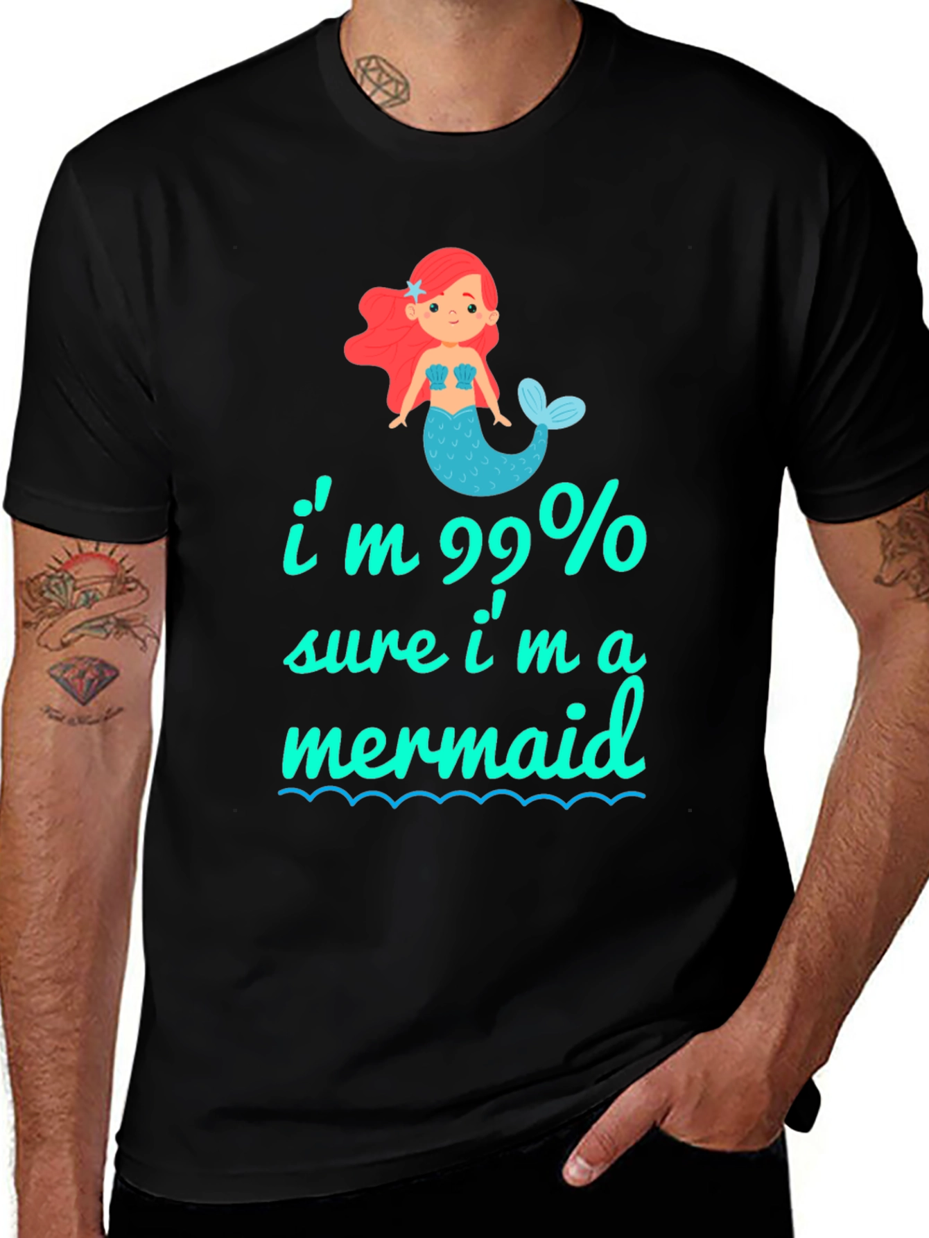 Variant 9 of 99% Mermaid Graphic Tee - Unique & Playful T-Shirt