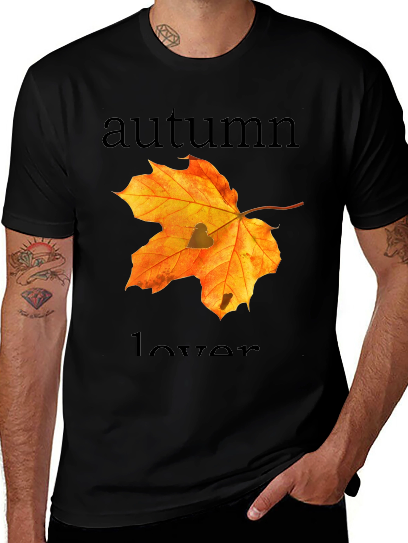 Variant 2 of Autumn Lover T-Shirt - Maple Leaf Heart