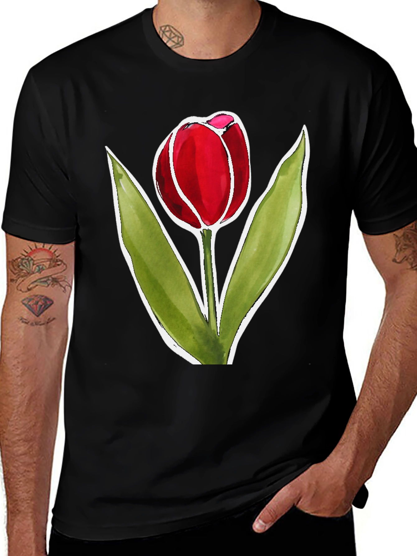 Tulip Graphic T-Shirt - Stylish Floral Tee