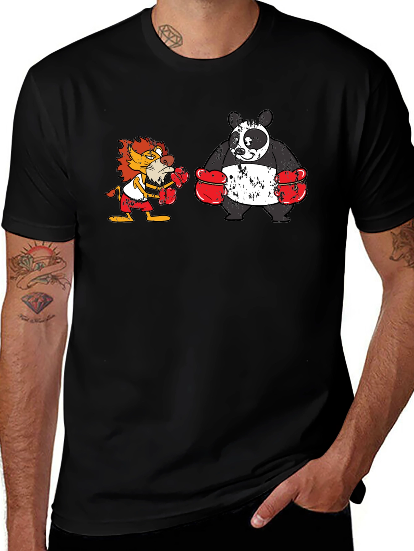 Variant 12 of Boxing Lion vs. Panda T-Shirt
