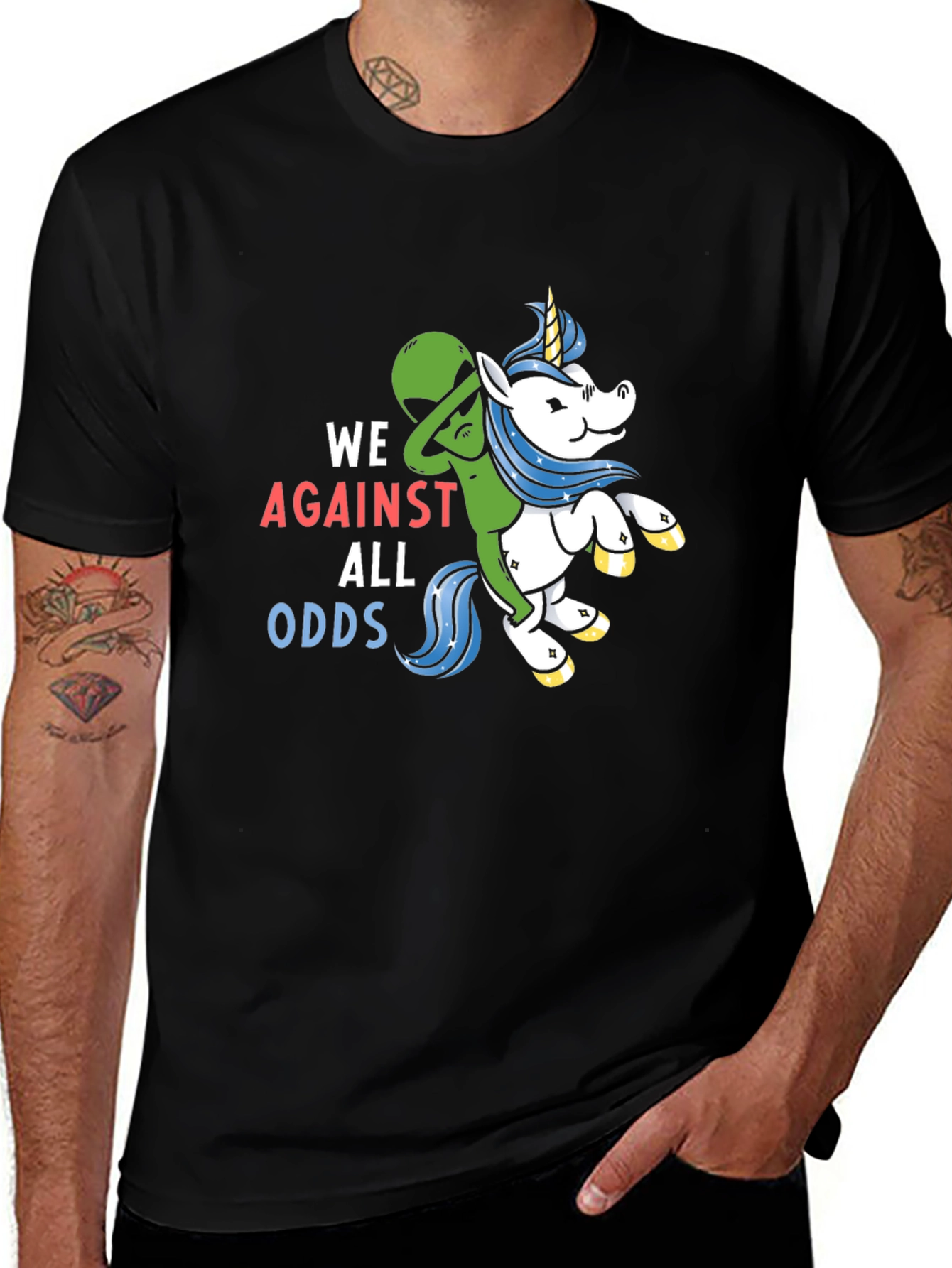 Variant 11 of Alien Unicorn Graphic Tee - We Against All Odds T-Shirt