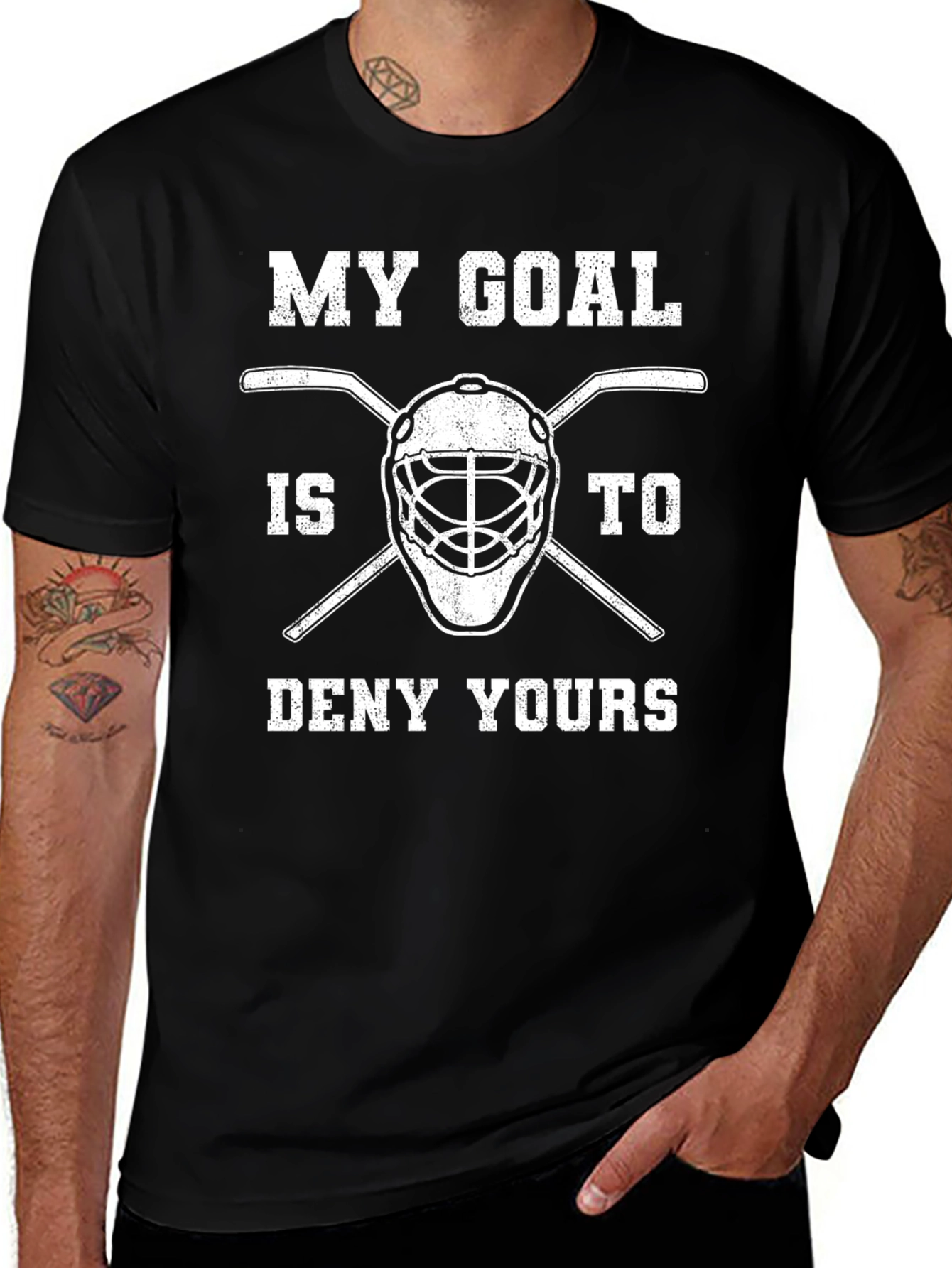 Variant 5 of My Goal Is To Deny Yours Hockey T-Shirt