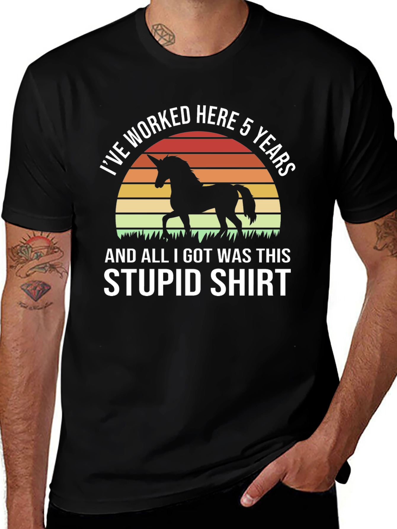 Variant 2 of Funny Unicorn 5 Year Work Anniversary T-Shirt