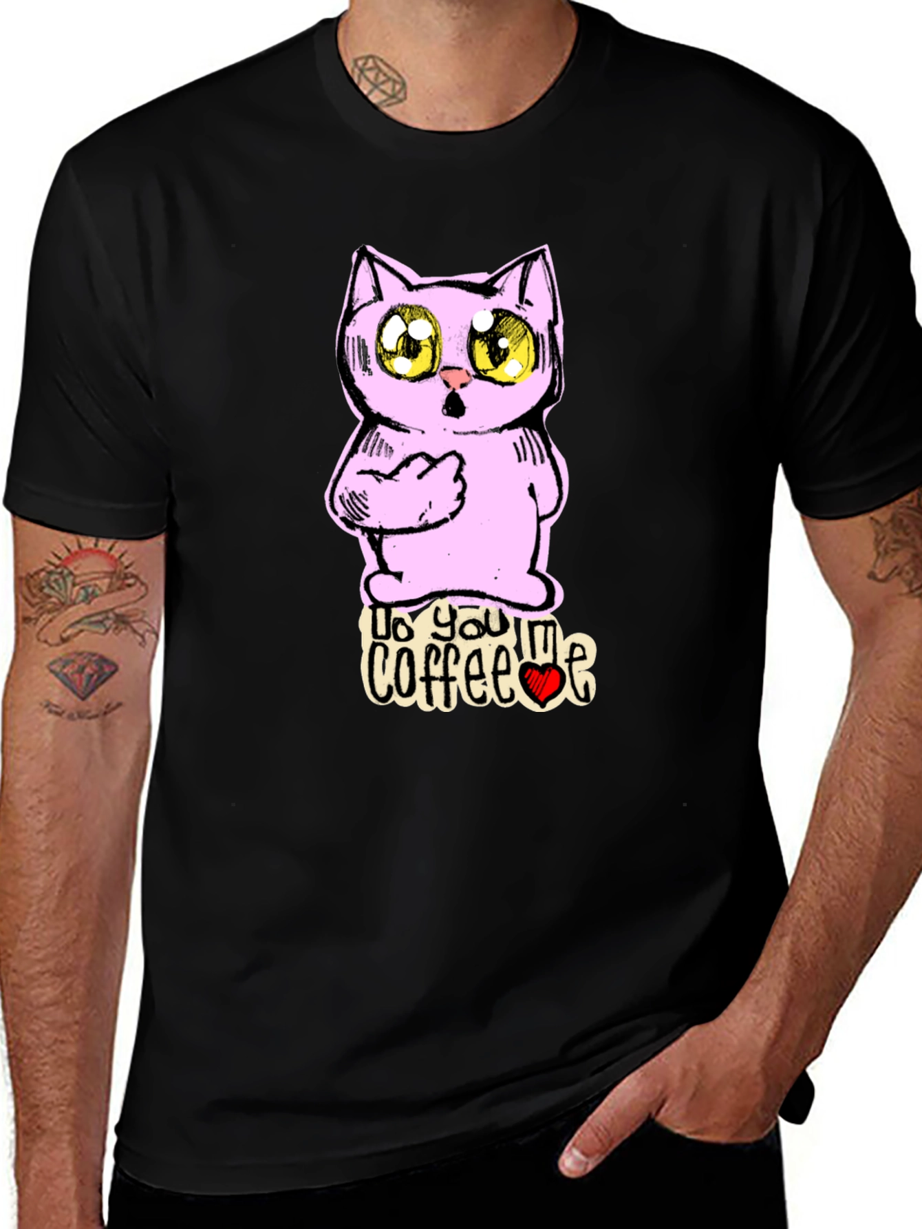 Variant 24 of Cute Cat 'Do You Coffee Me?' Graphic T-Shirt