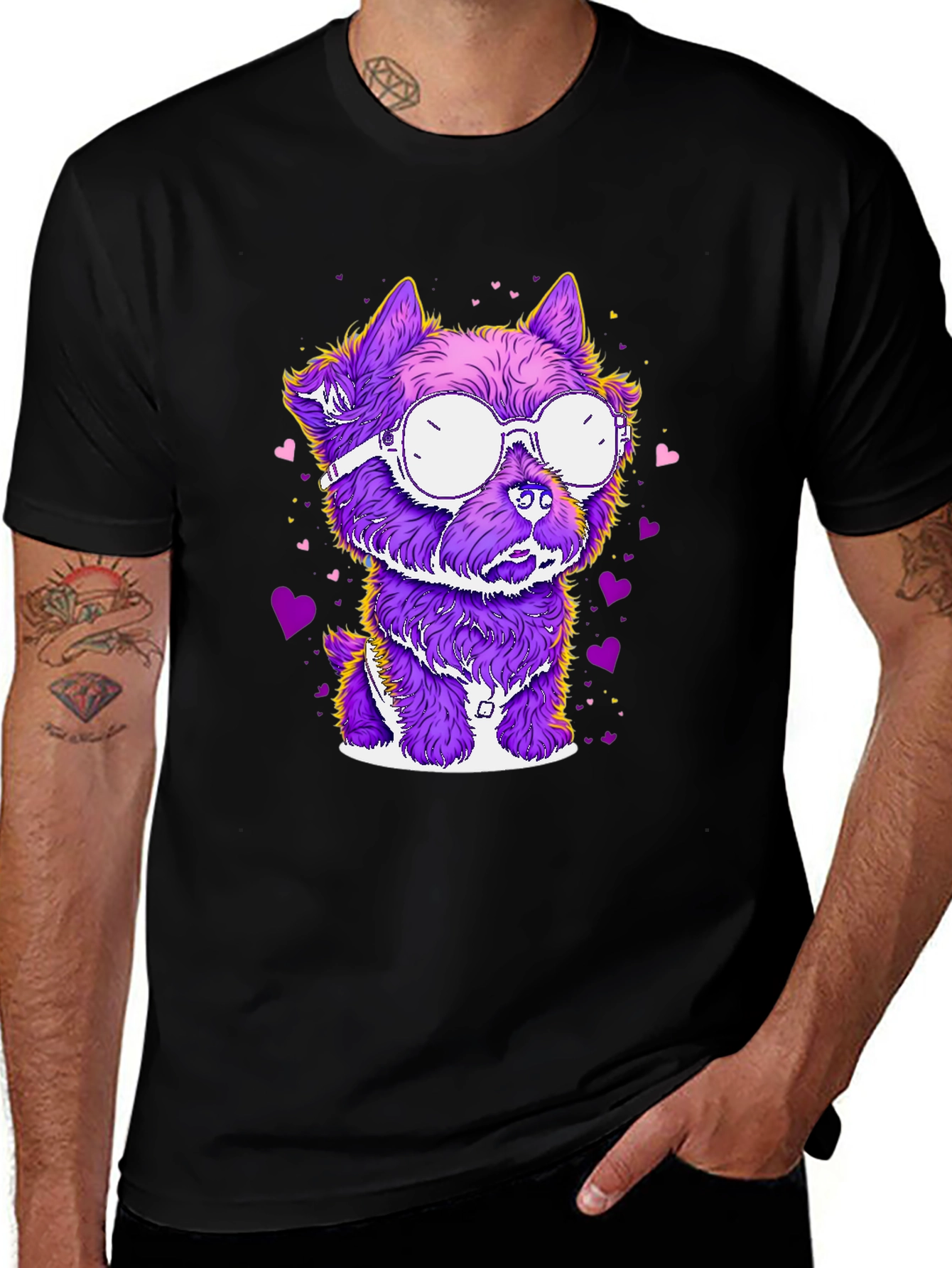 Variant 18 of Dog with Glasses T-Shirt - Cool Canine Style