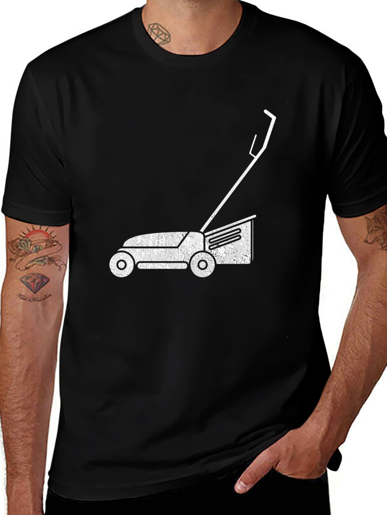Variant 5 of Lawn Mower Graphic Tee - Black Cotton T-Shirt