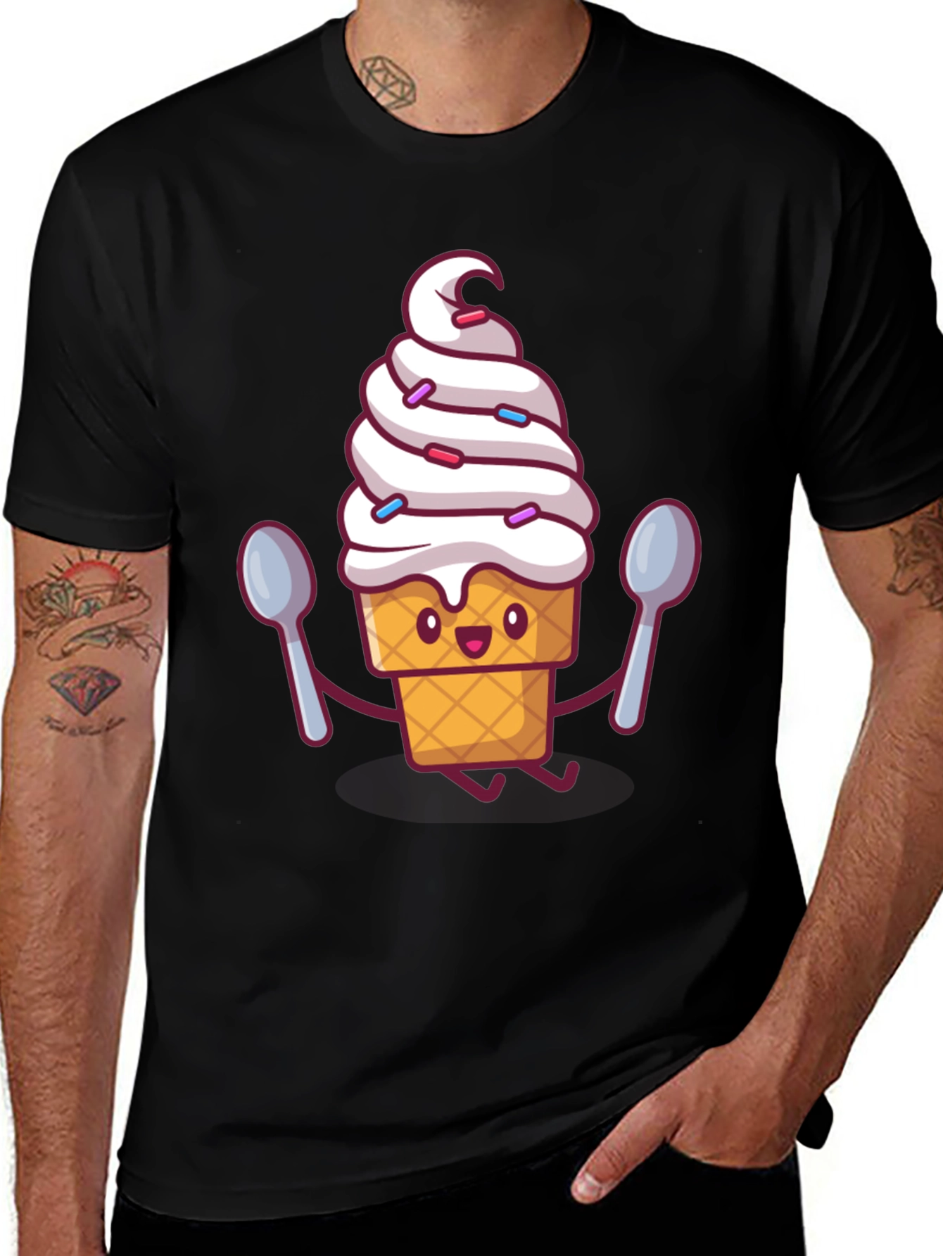 Variant 17 of Ice Cream Cartoon Graphic Tee - Sweet Treat Style!