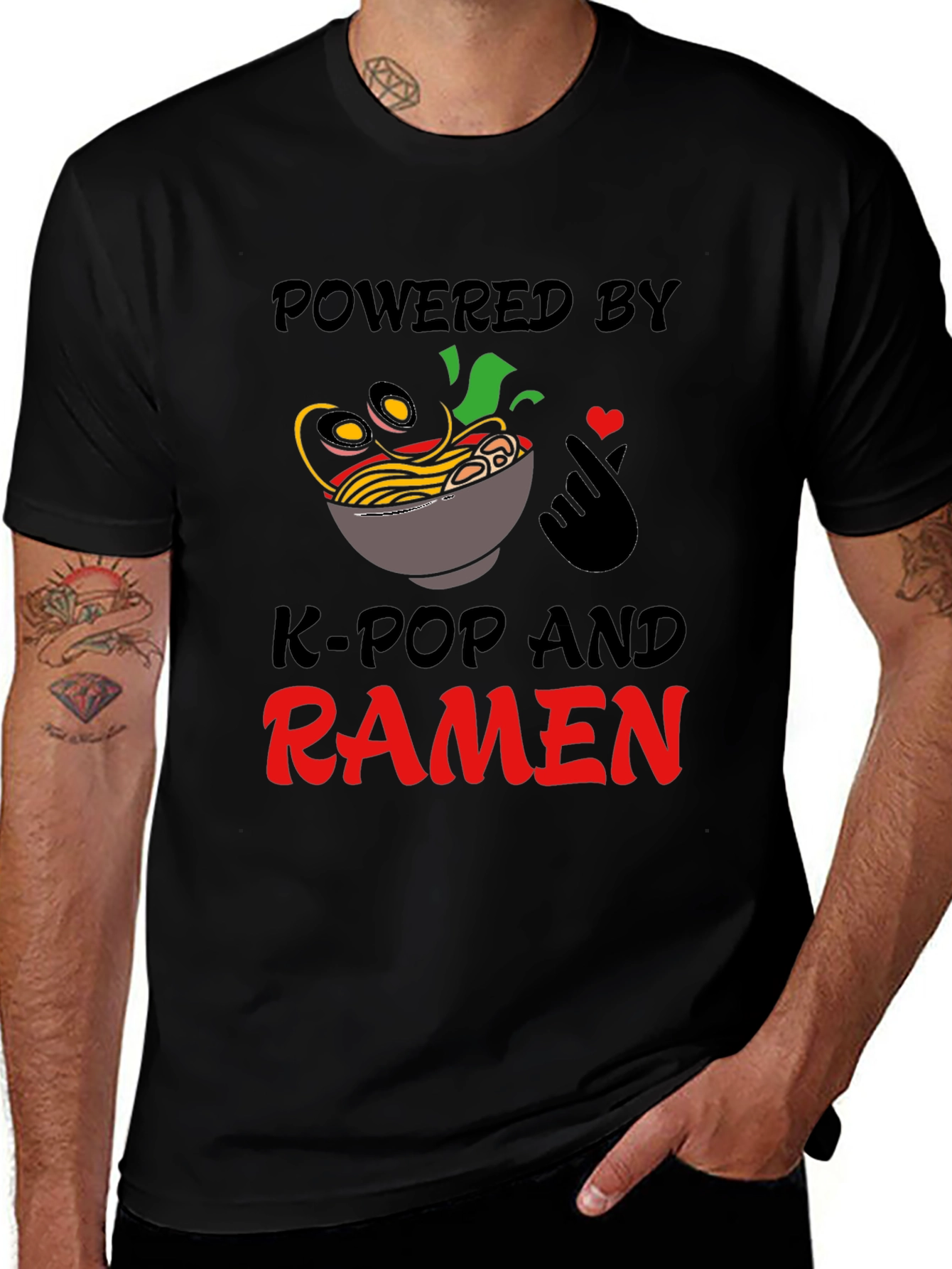 Variant 9 of Powered by K-Pop and Ramen T-Shirt