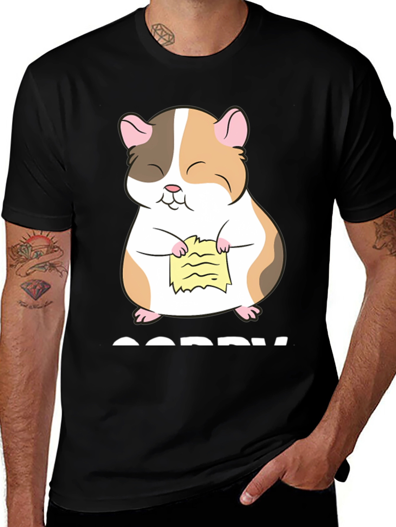 Variant 19 of Cute Hamster 'Sorry' Graphic T-Shirt