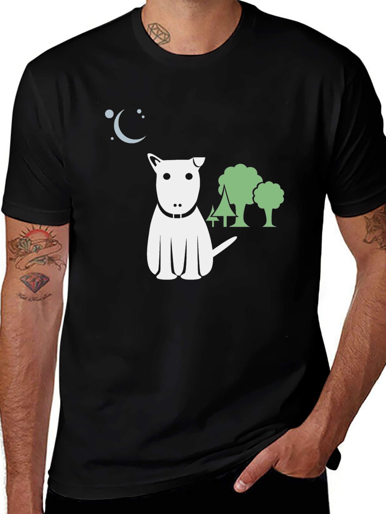 Variant 21 of Dog and Moon Graphic Tee - Night Adventure