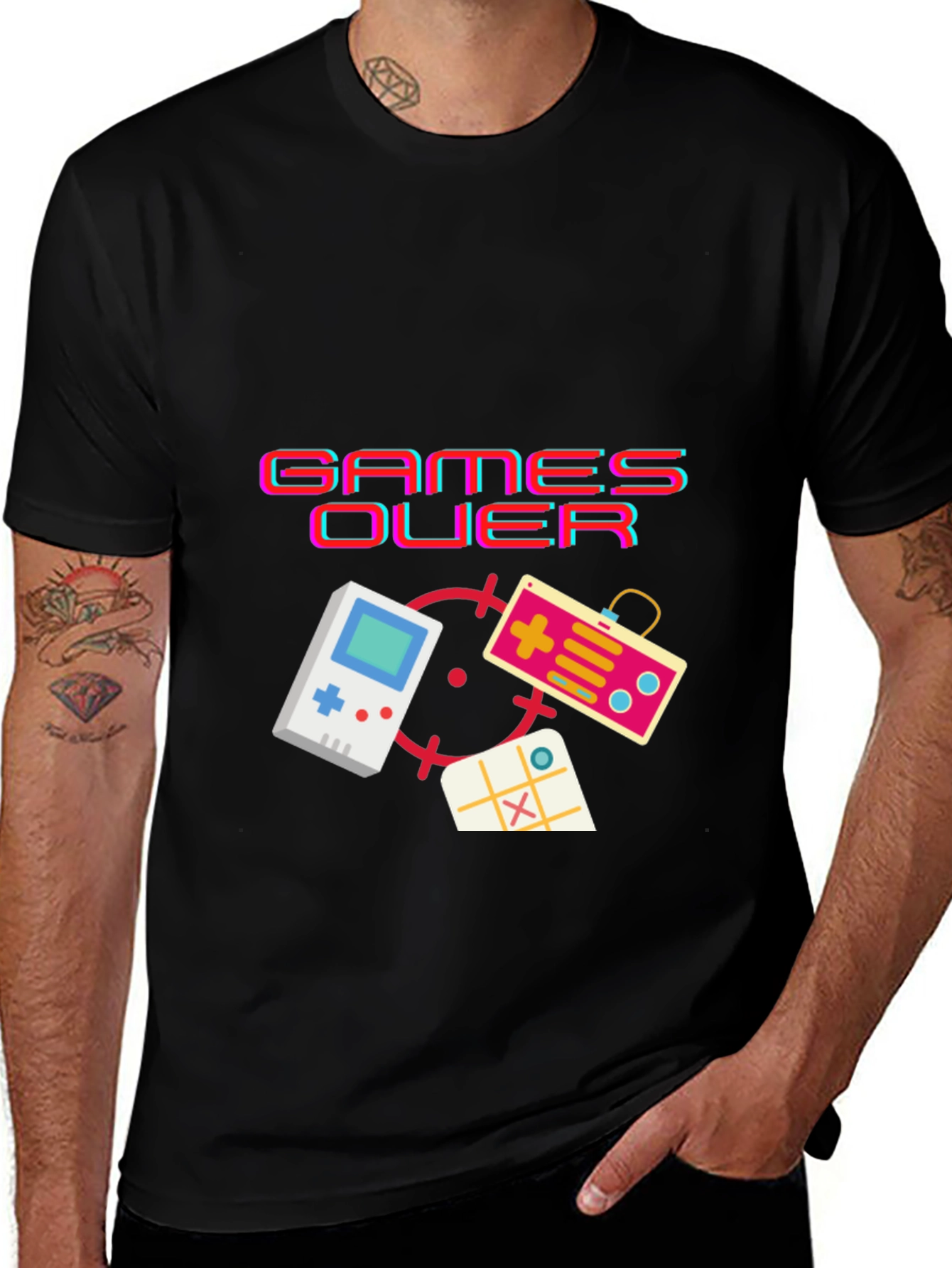 Variant 29 of Retro Gamer T-Shirt - Games Over Design