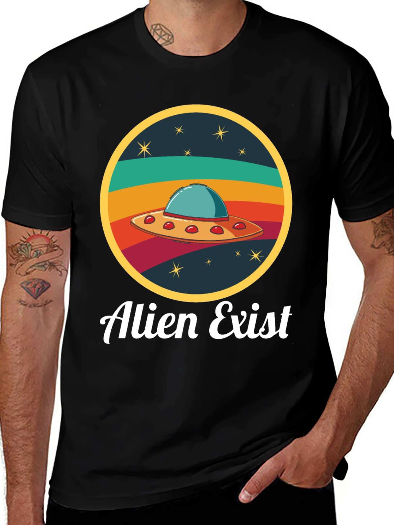Variant 16 of Alien Exist T-Shirt, UFO Graphic Tee