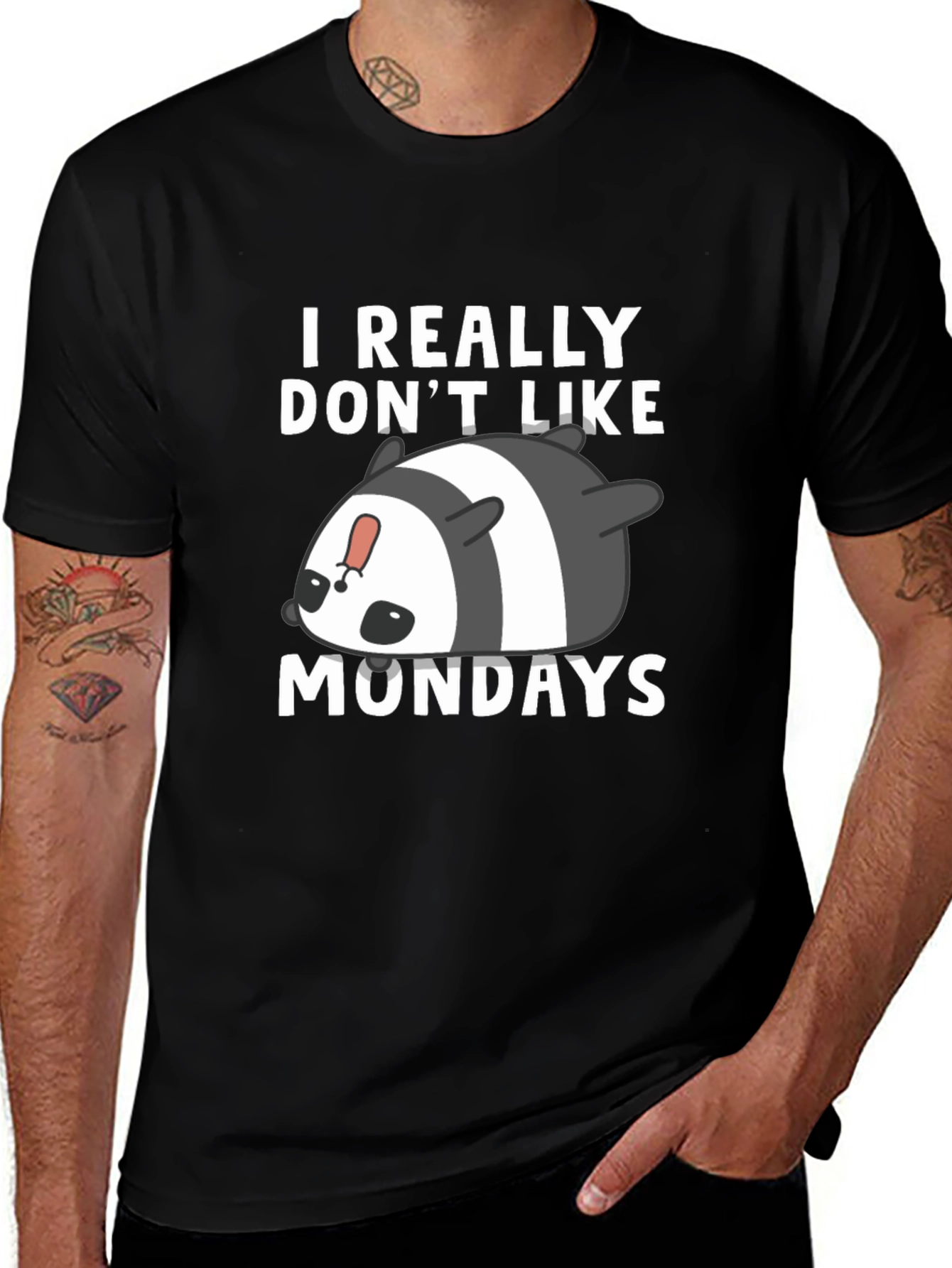 Variant 27 of I Really Don't Like Mondays Funny Panda T-Shirt
