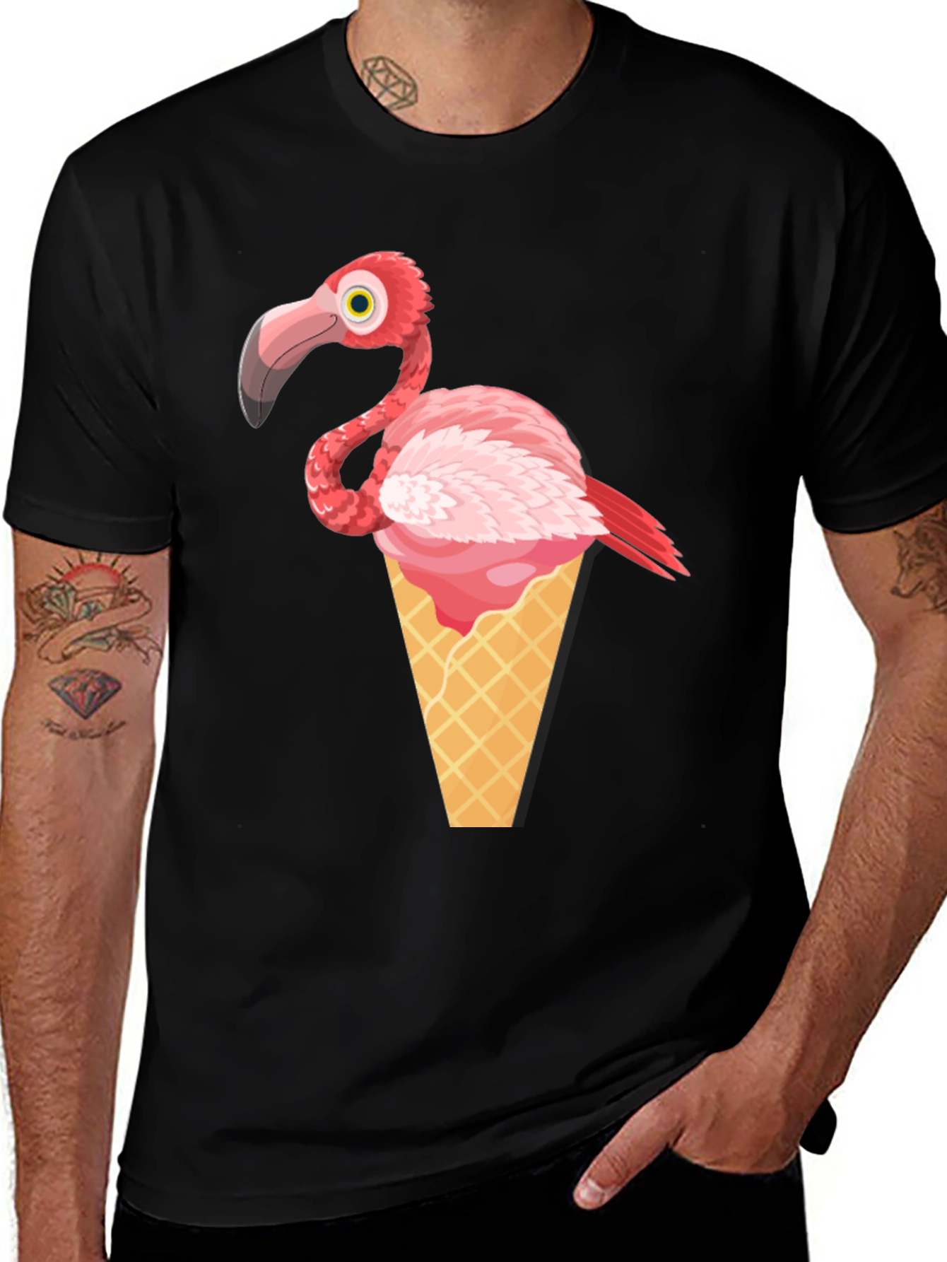 Variant 20 of Flamingo Ice Cream Cone Graphic Tee