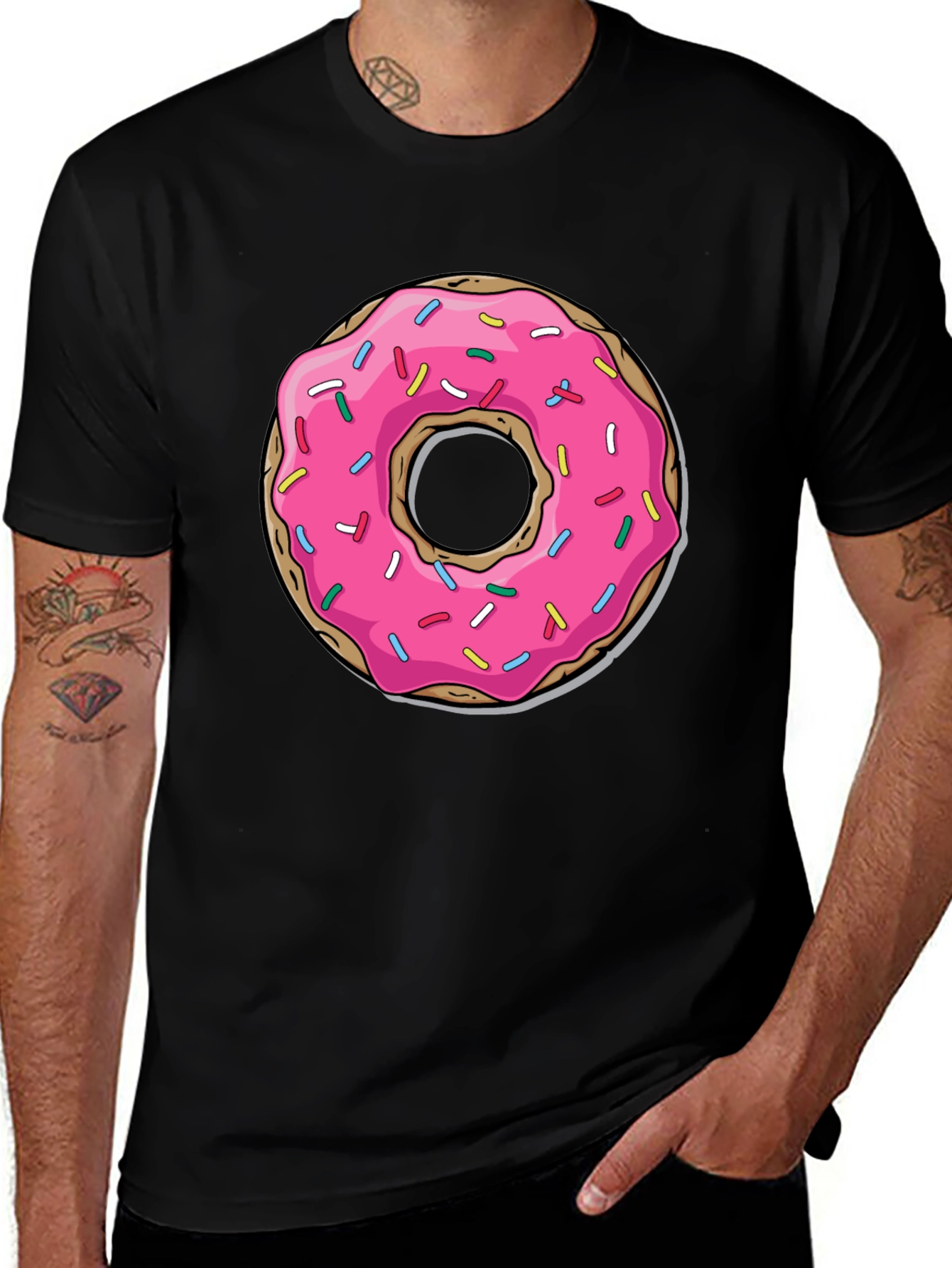 Variant 20 of Pink Donut Graphic Tee - Casual Fun Style