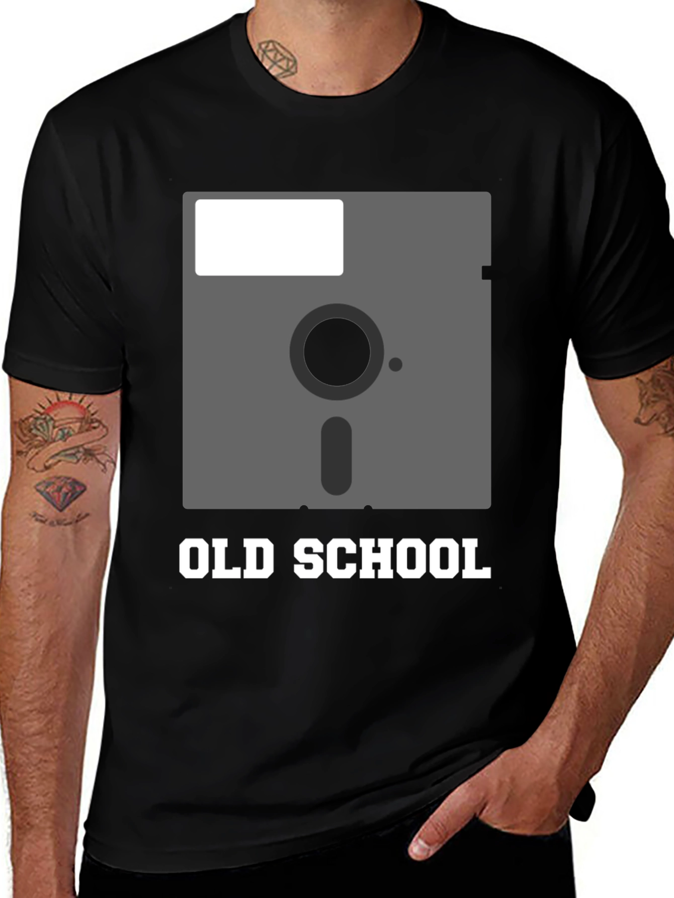 Variant 17 of Old School Floppy Disk Graphic T-Shirt - Retro Tech Tee
