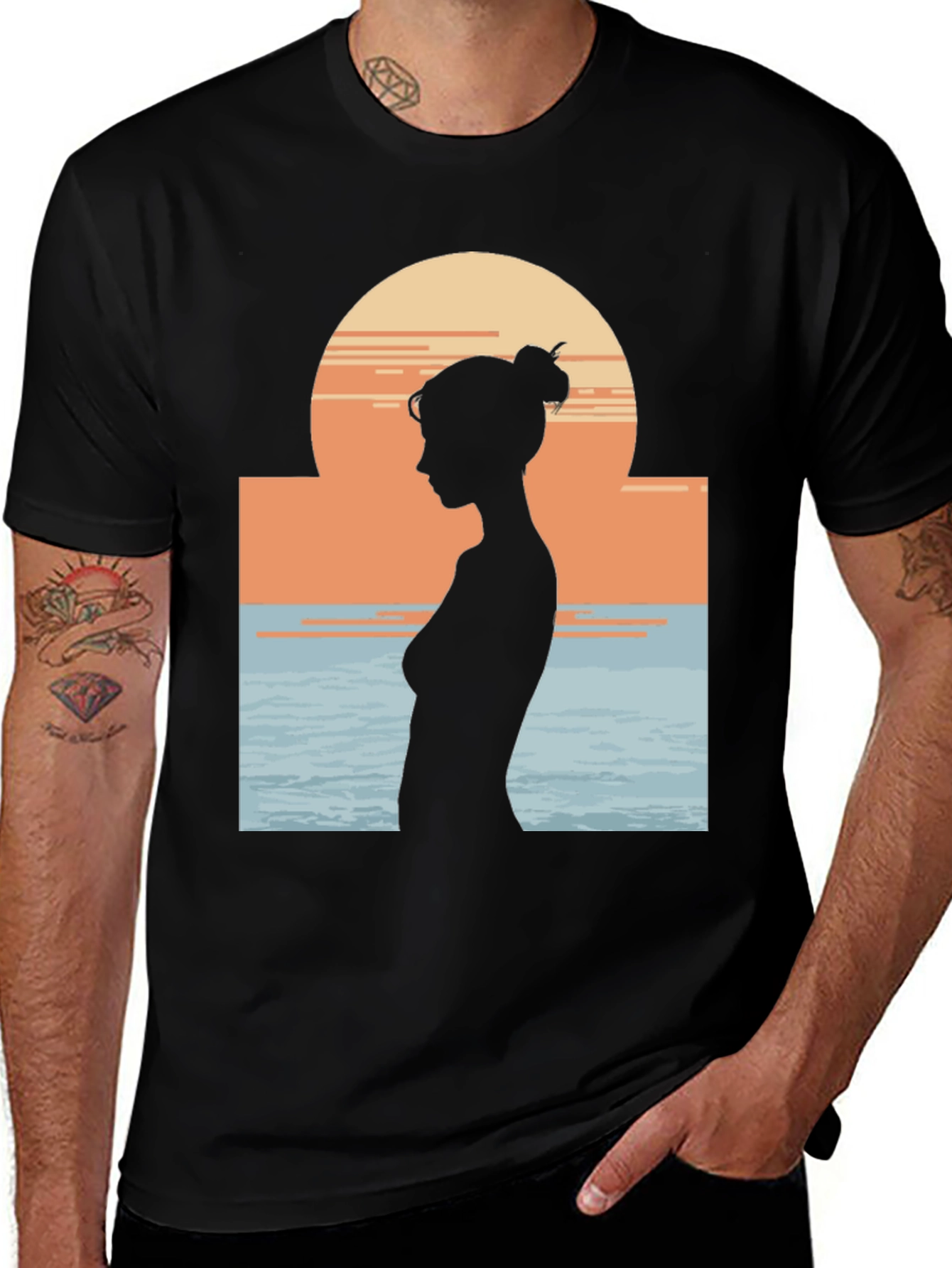 Variant 3 of Silhouette Sunset Graphic Tee - Relaxed Fit
