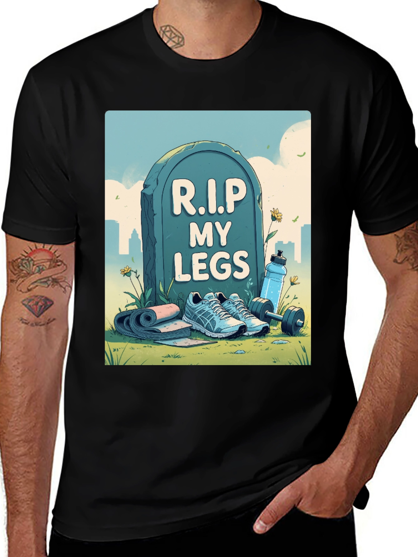 Variant 30 of R.I.P My Legs Gym Humor Graphic Tee