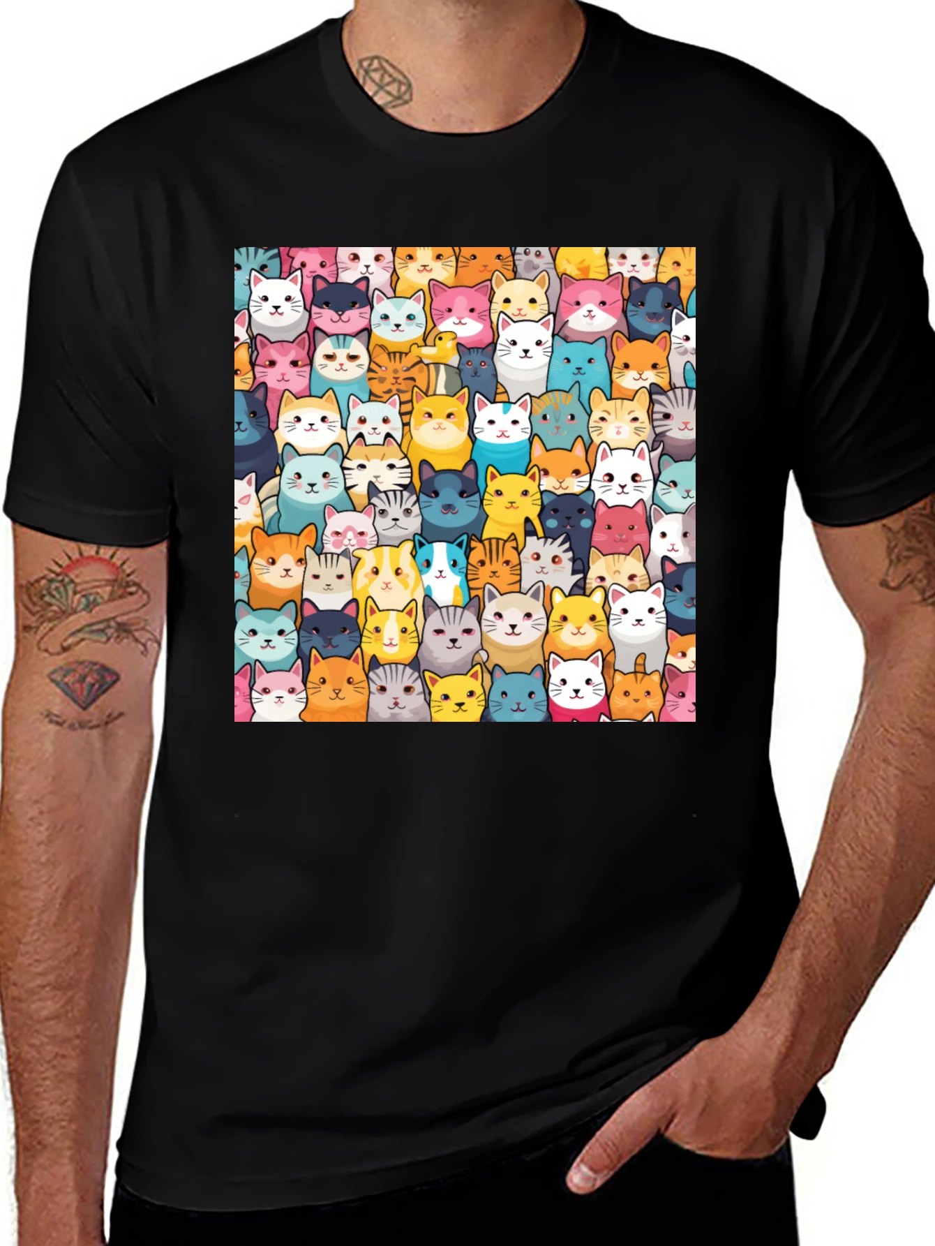 Variant 12 of Fun Cat Faces T-Shirt - Unisex