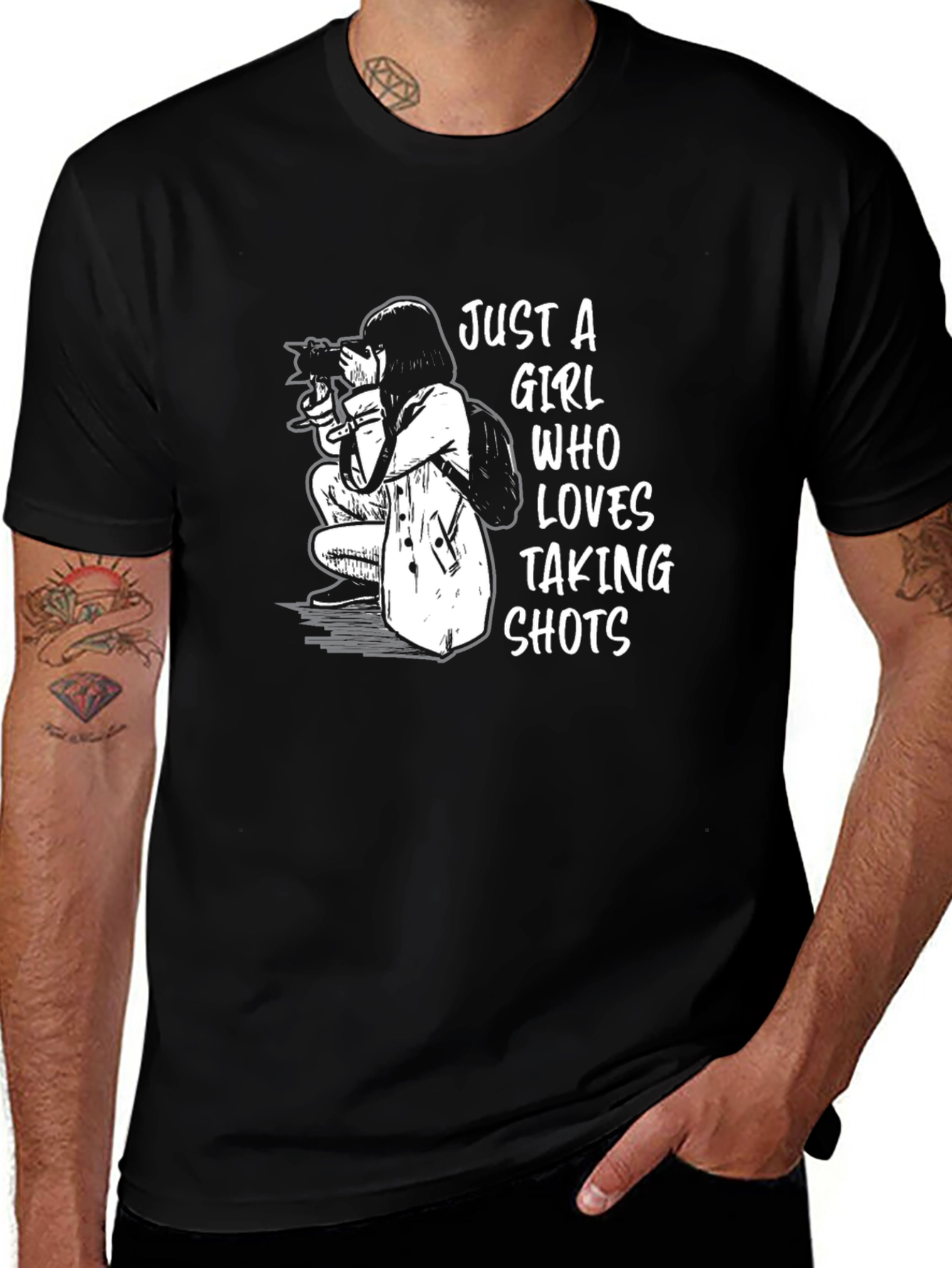 Just a Girl Who Loves Taking Shots Graphic T-Shirt